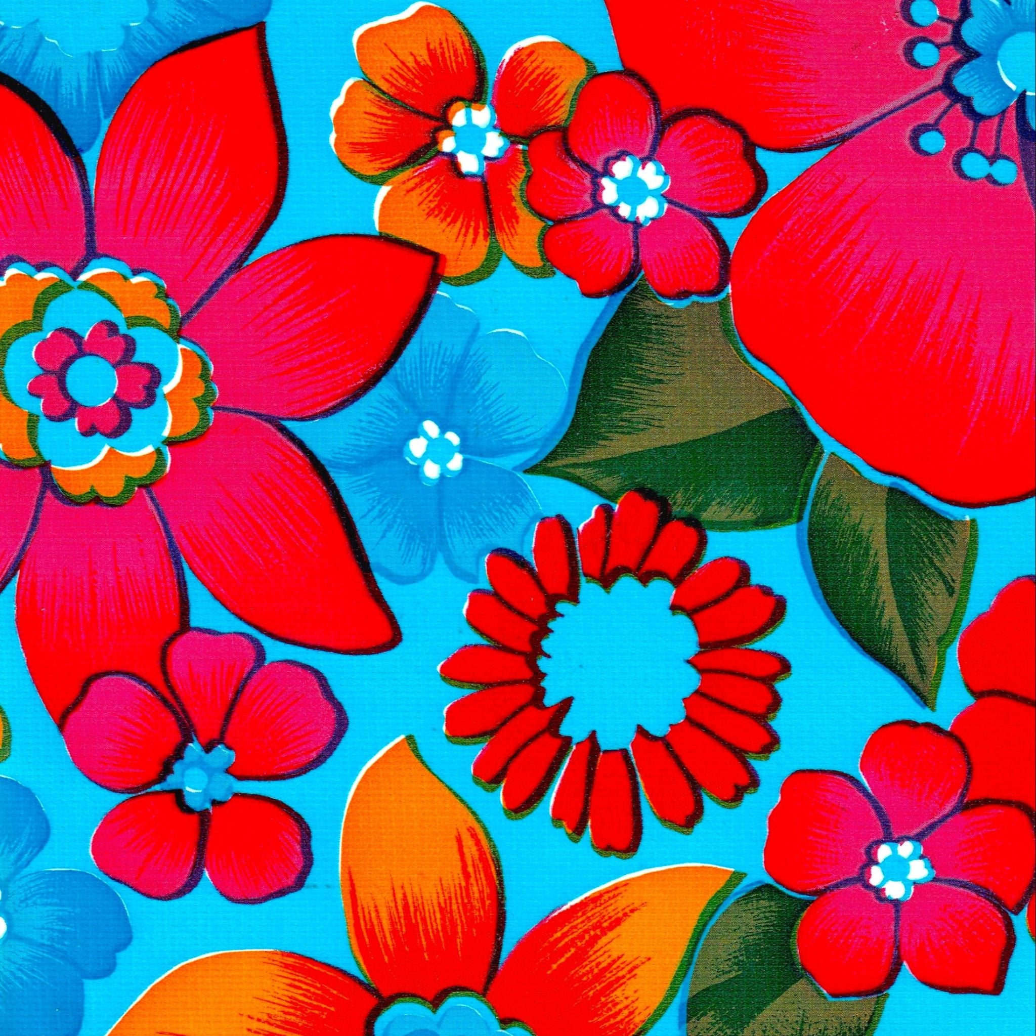 betty's bunch light blue oilcloth swatch