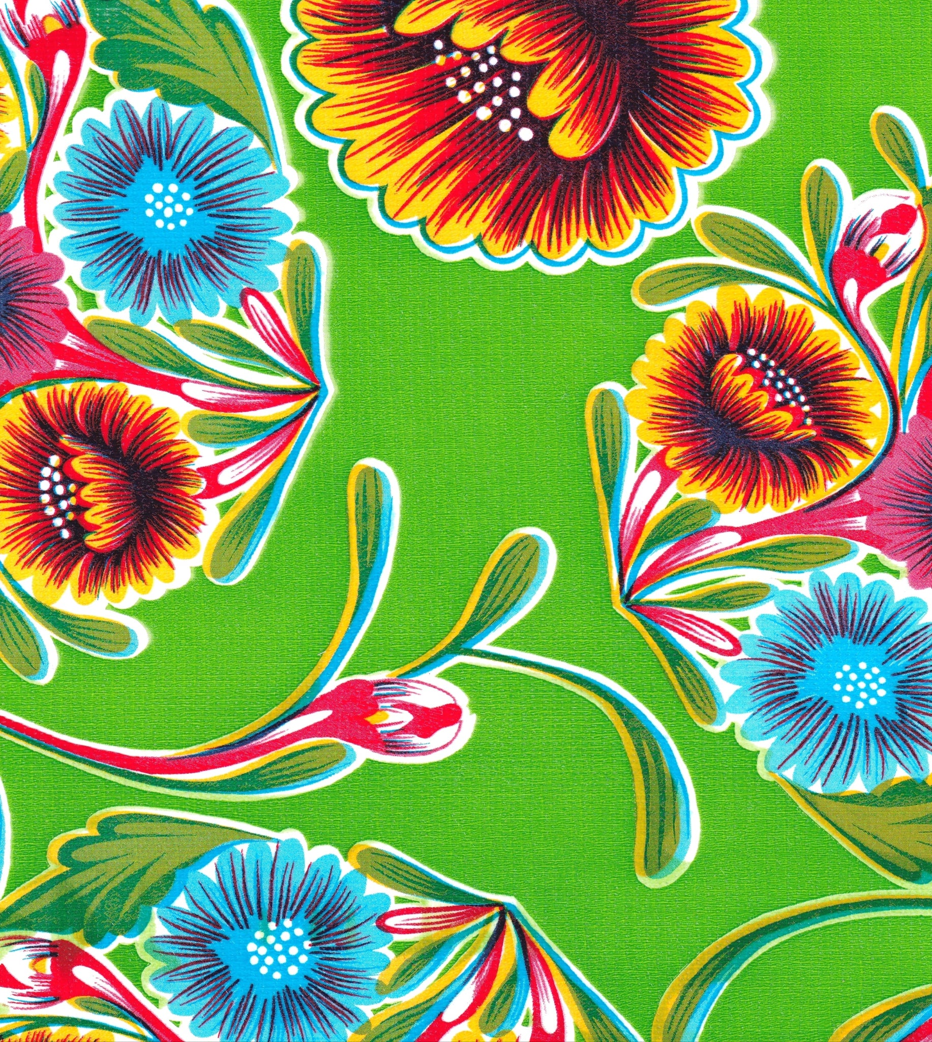 oilcloth by the yard bloom lime green swatch