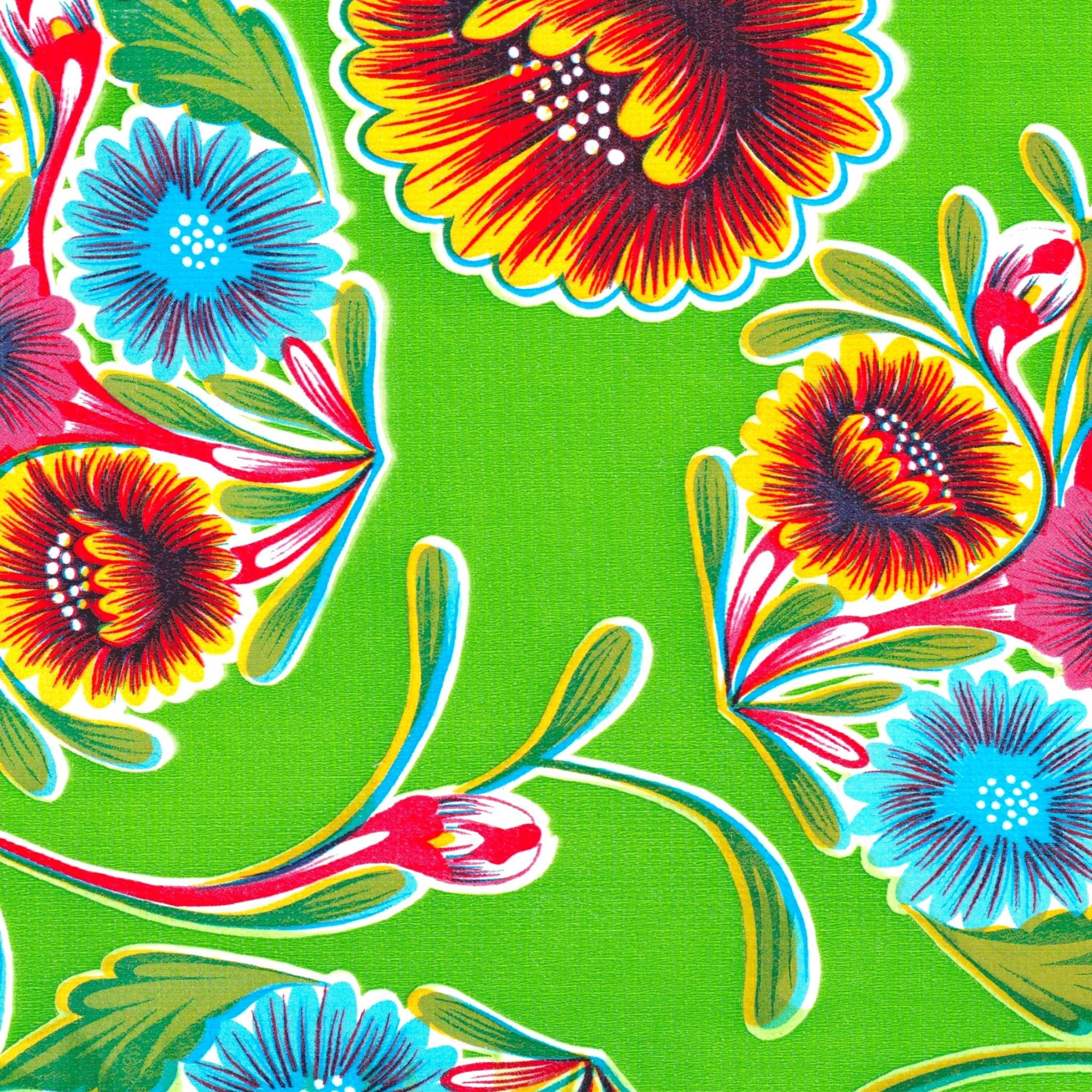 bloom lime green oilcloth swatch