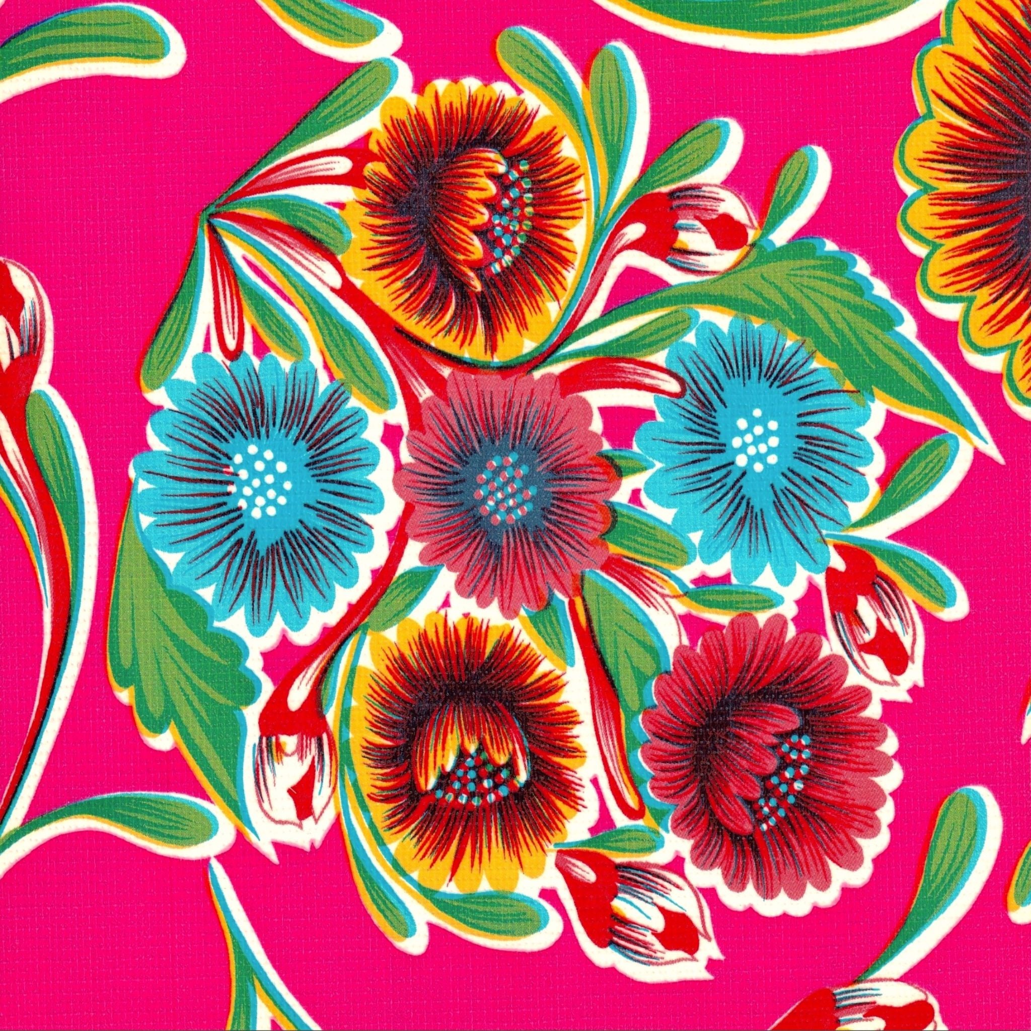 bloom pink oilcloth swatch 