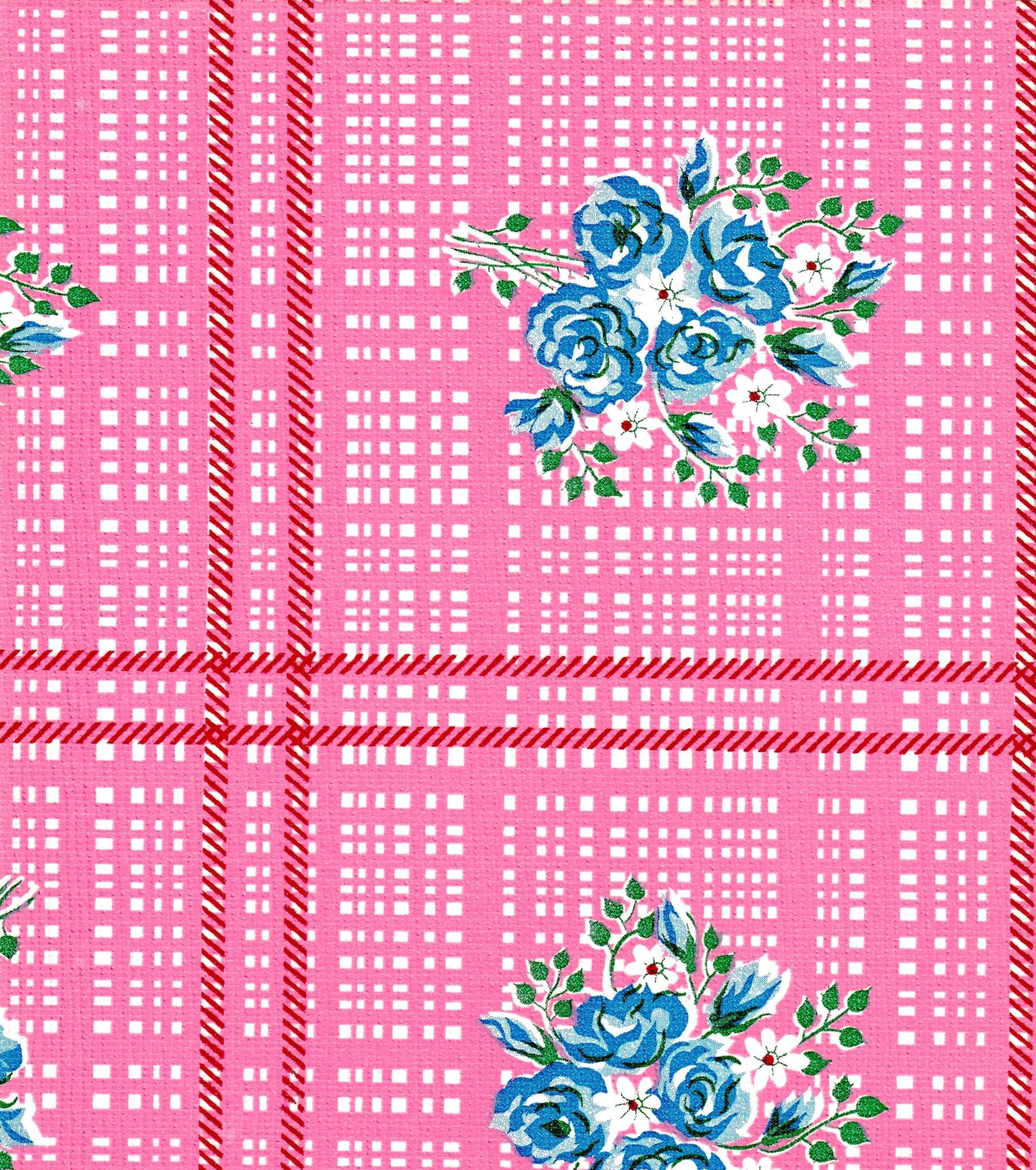 oilcloth by the yard bouquet pink swatch