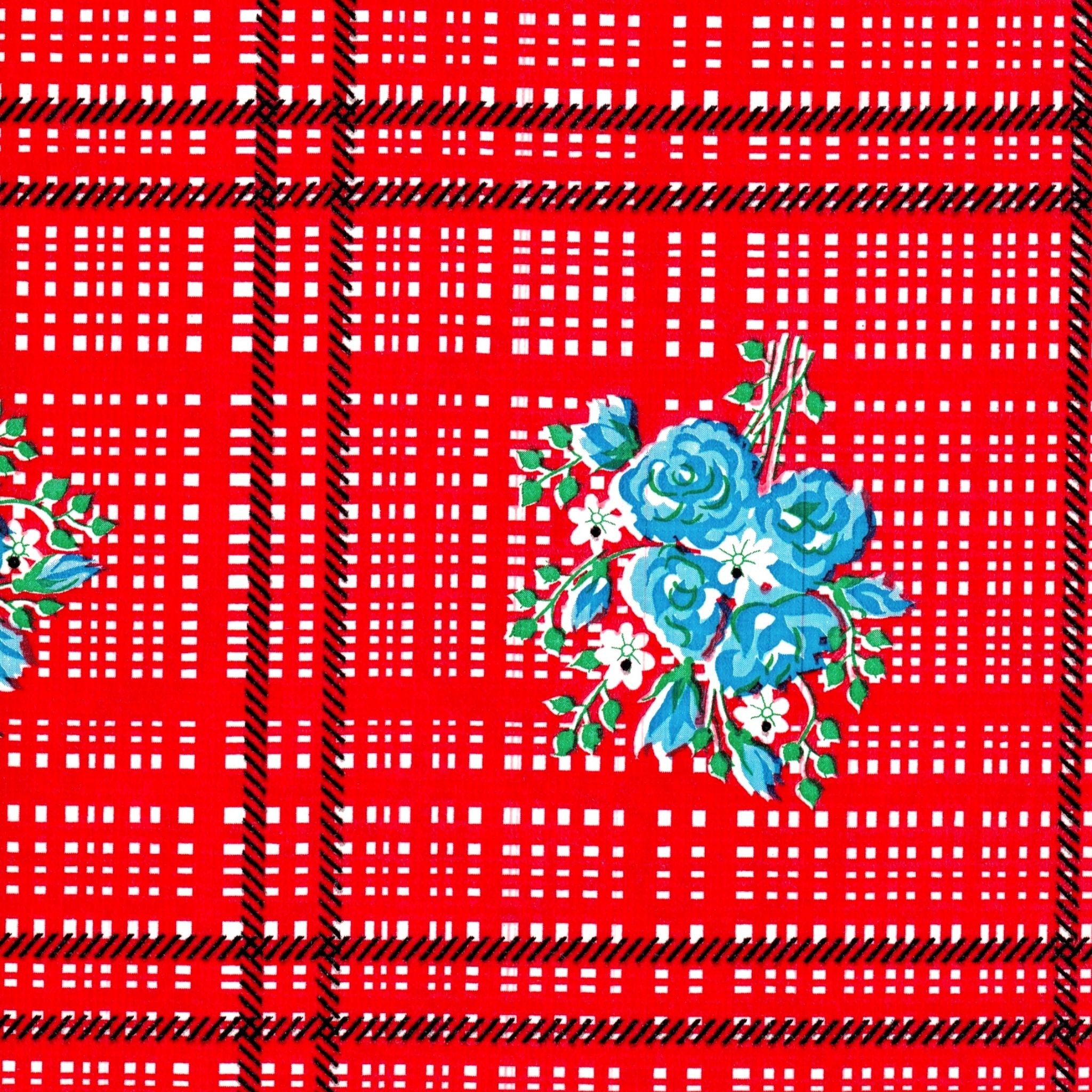 bouquet red oilcloth swatch