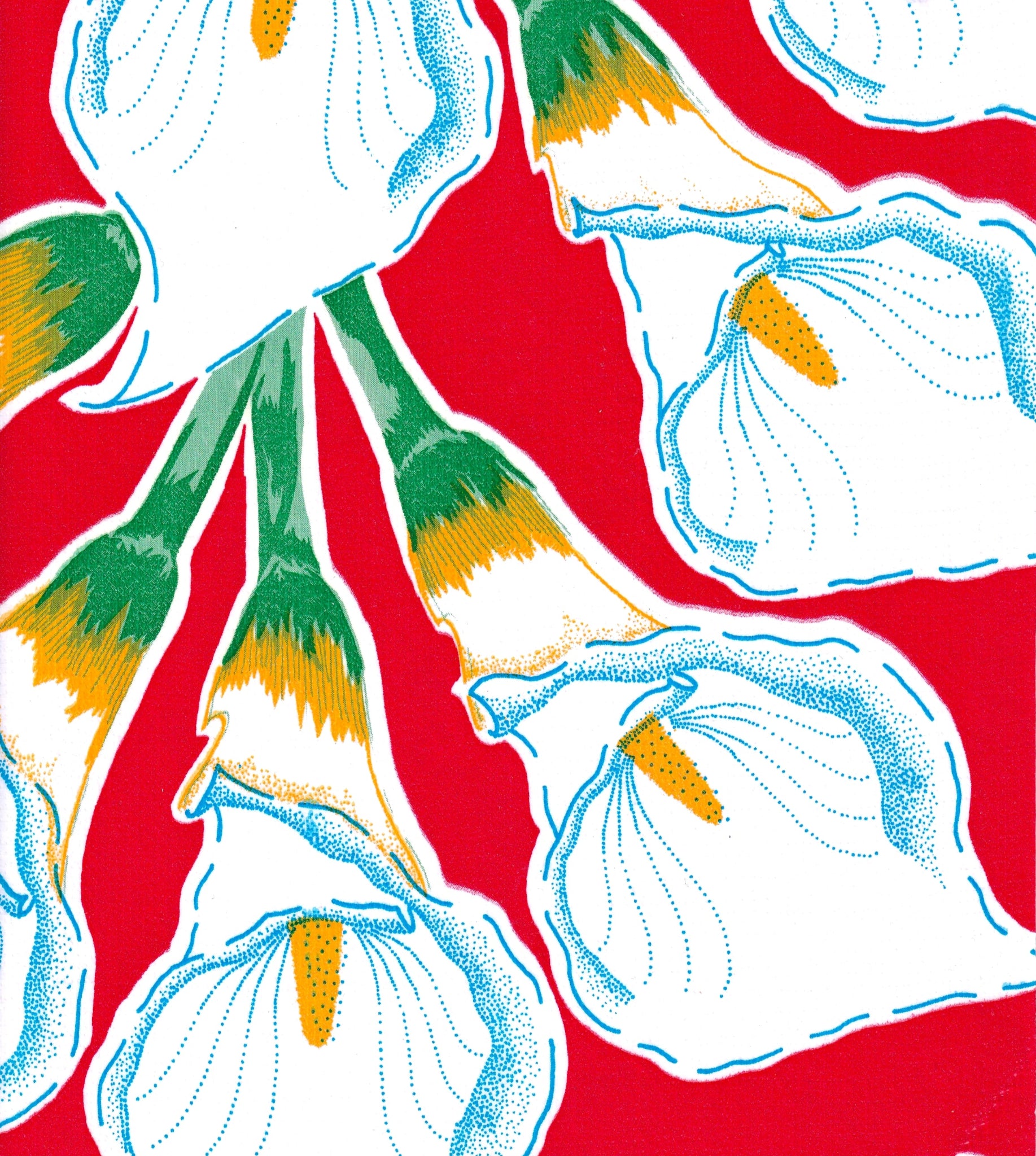 oilcloth by the yard calla lily red swatch