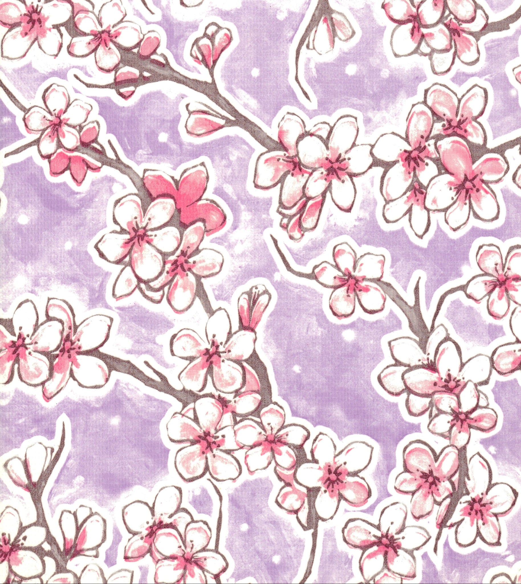 oilcloth by the yard cherry blossom lavender swatch