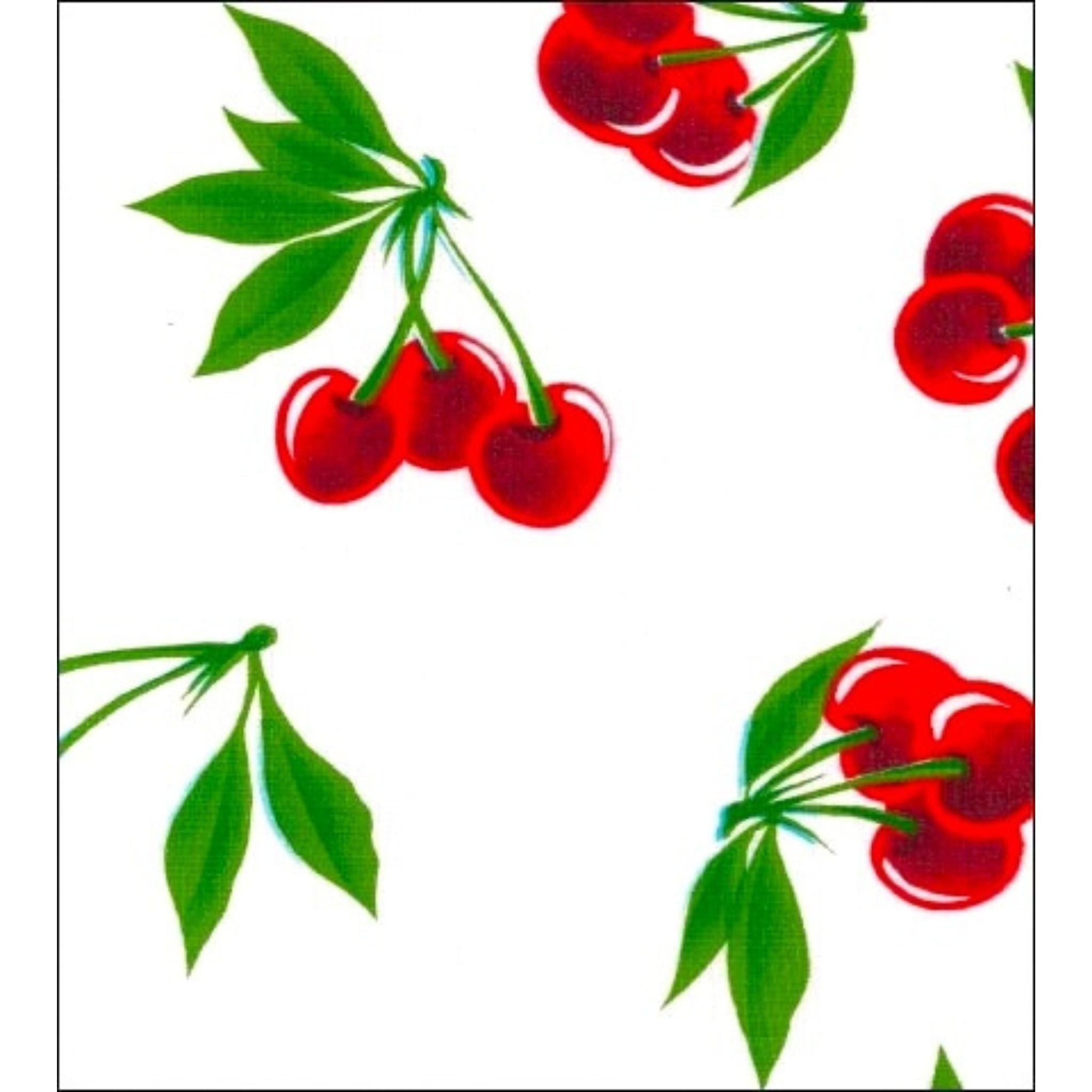 cherry white oilcloth swatch