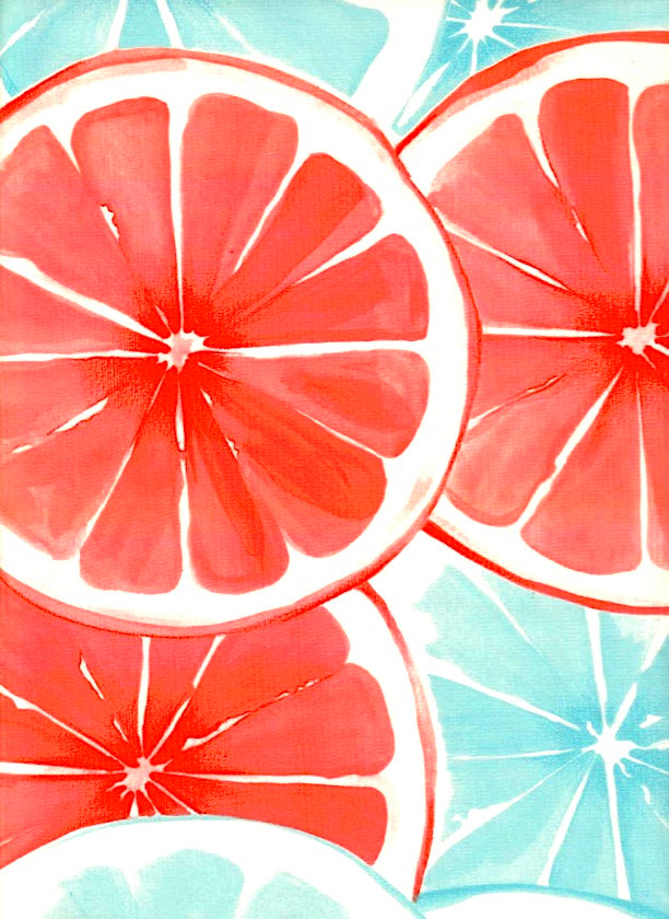 Citrus in Grapefruit Oilcloth Fabric