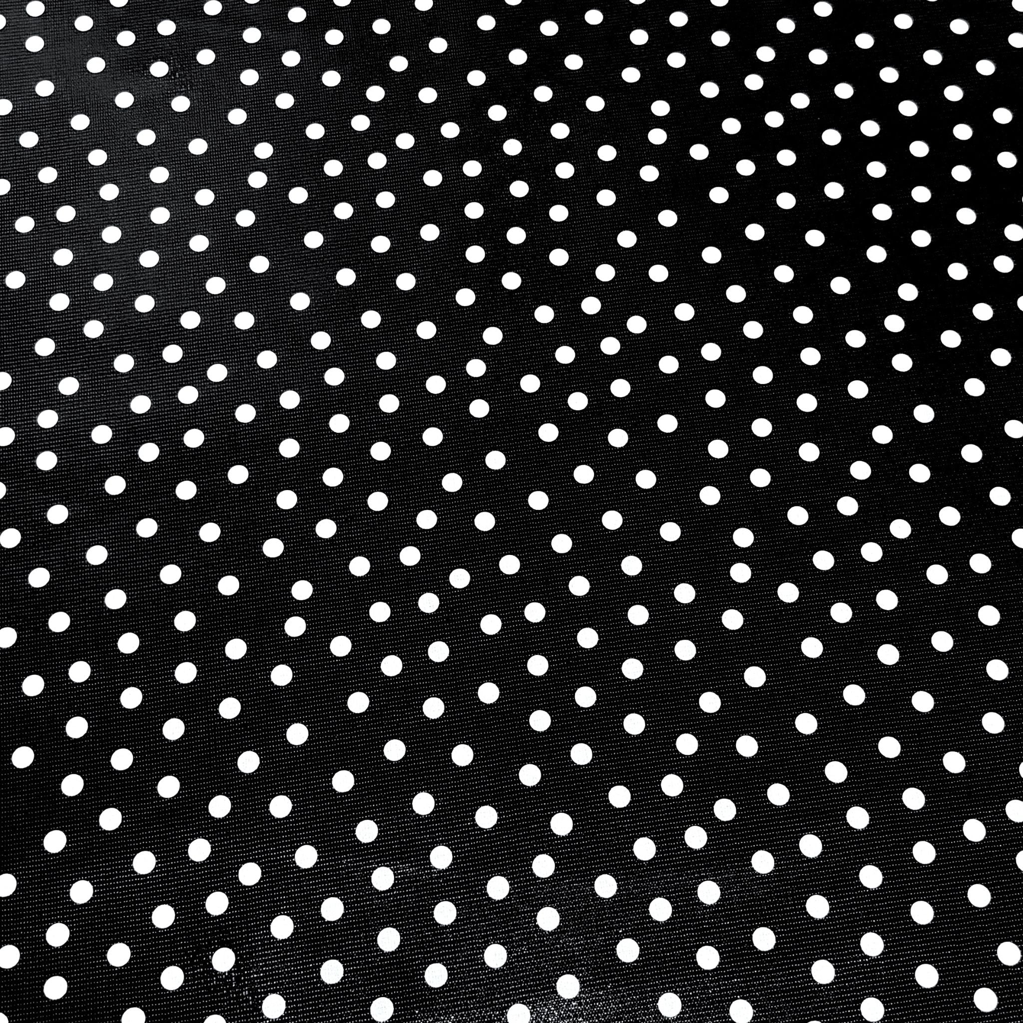 dot white on black oilcloth swatch