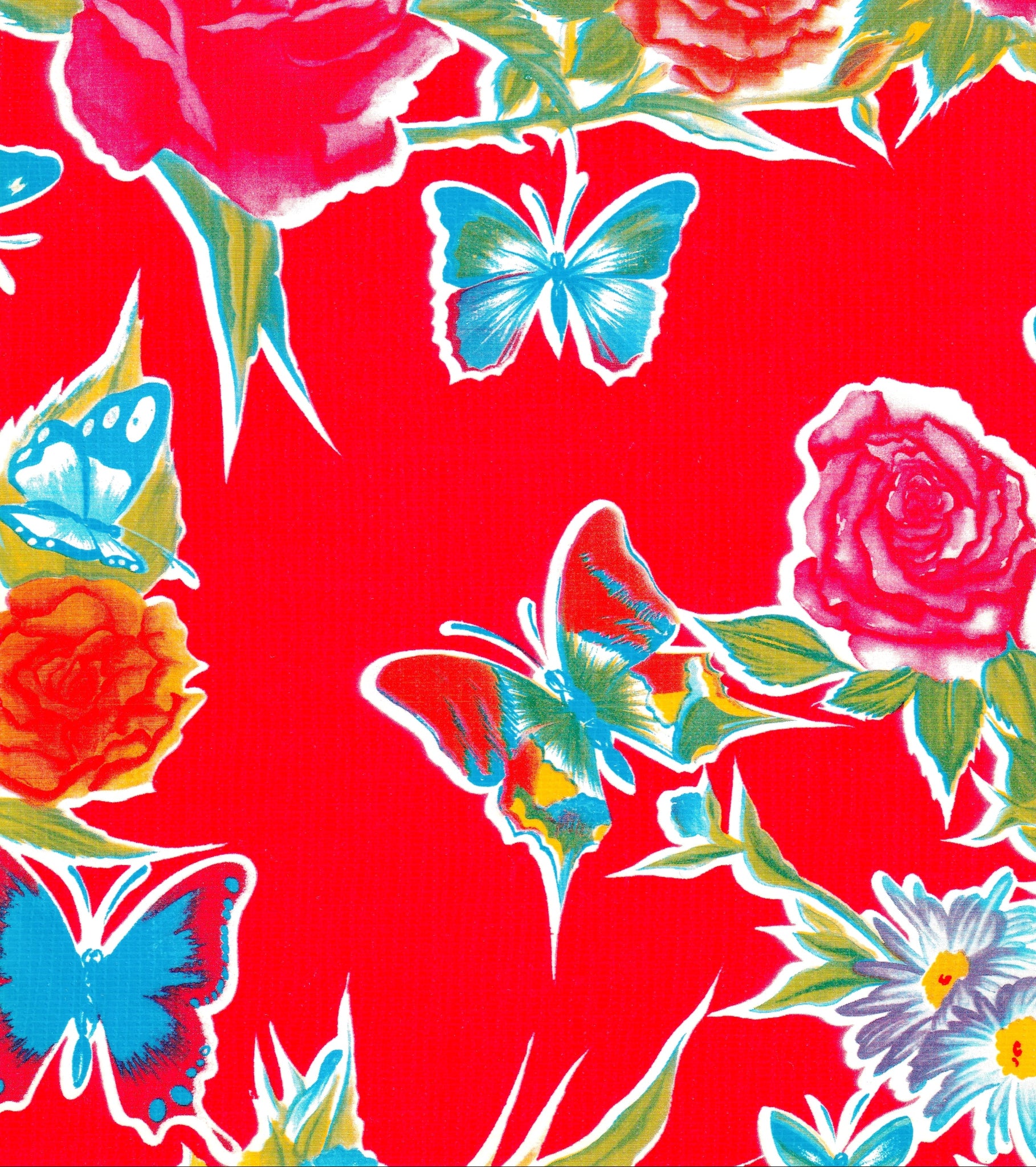 oilcloth by the yard edgars butterfly red swatch