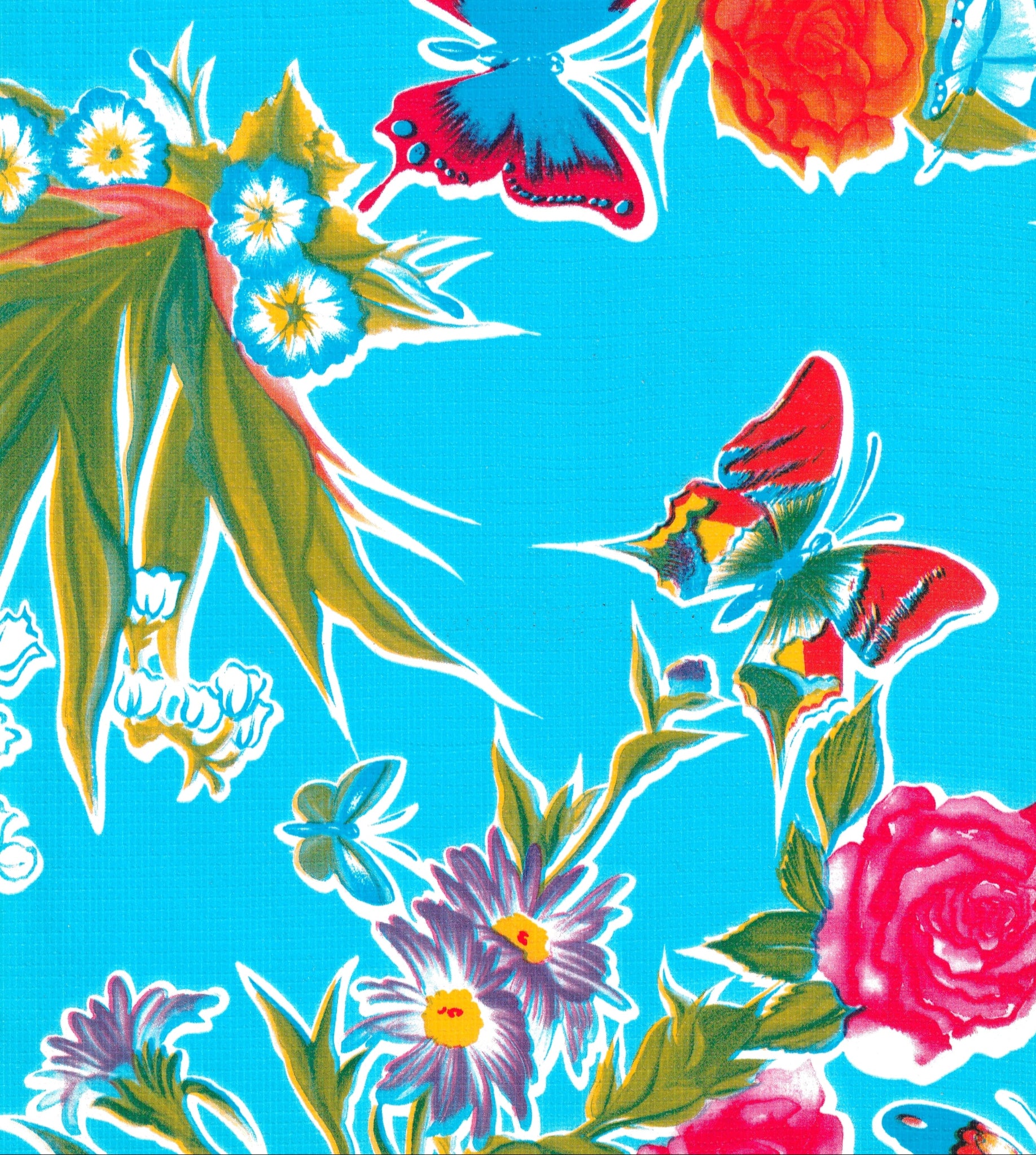 oilcloth by the yard edgars butterfly light blue swatch