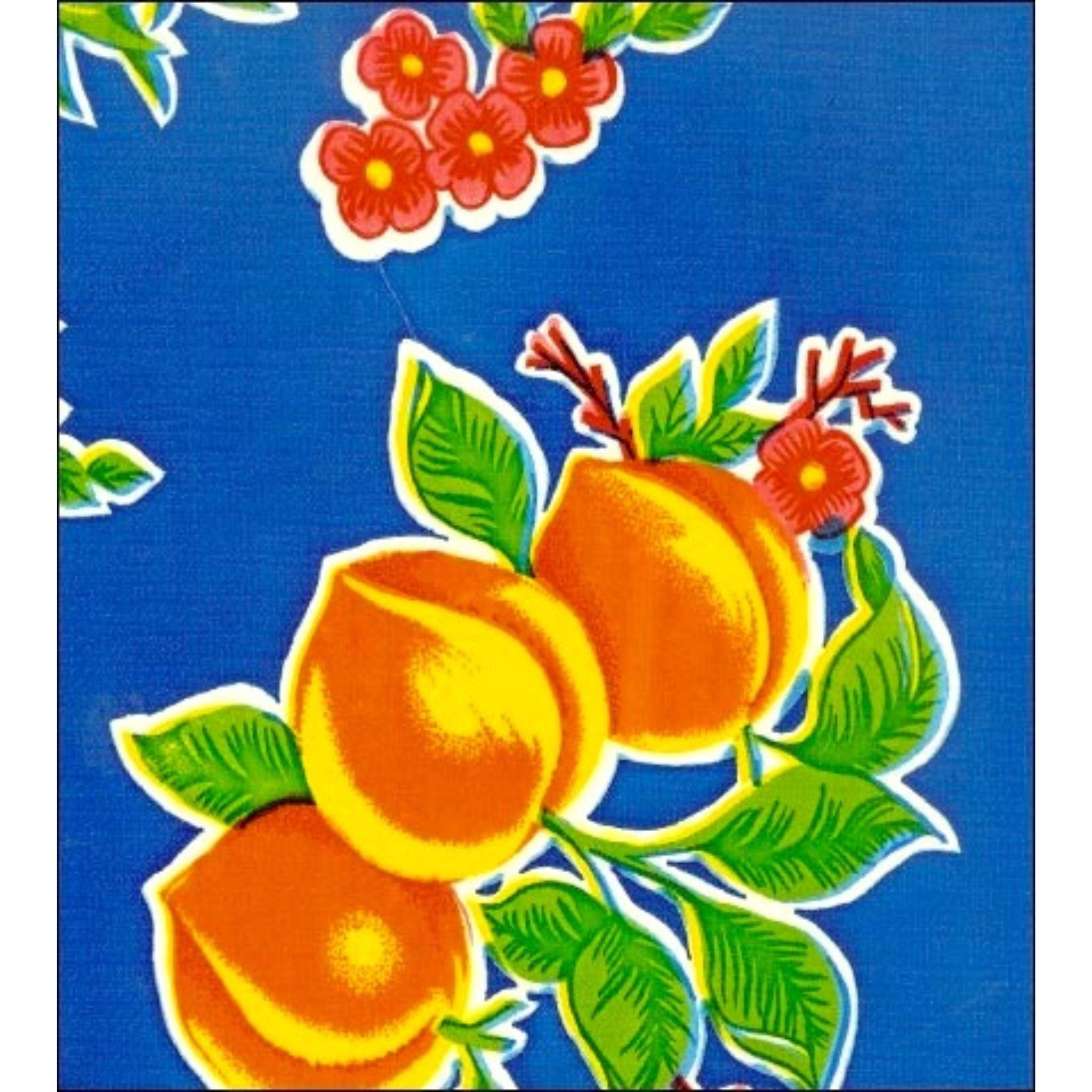 fruit basket blue oilcloth swatch