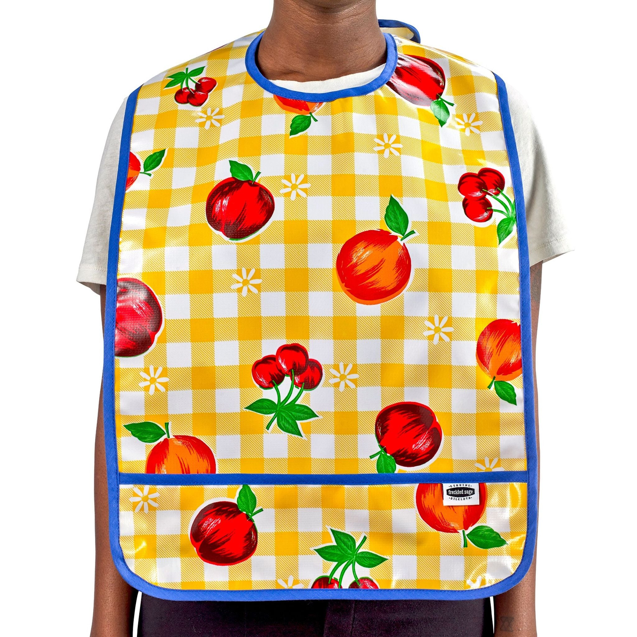 Freckled Sage Oilcloth Adult Bib Clothing Protectors
