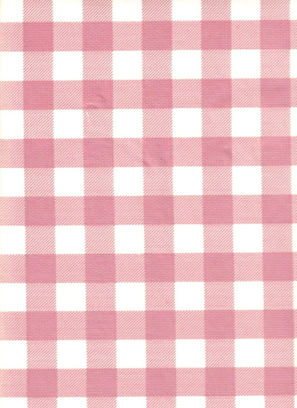 Large Gingham Metallic Pink Oilcloth Fabric