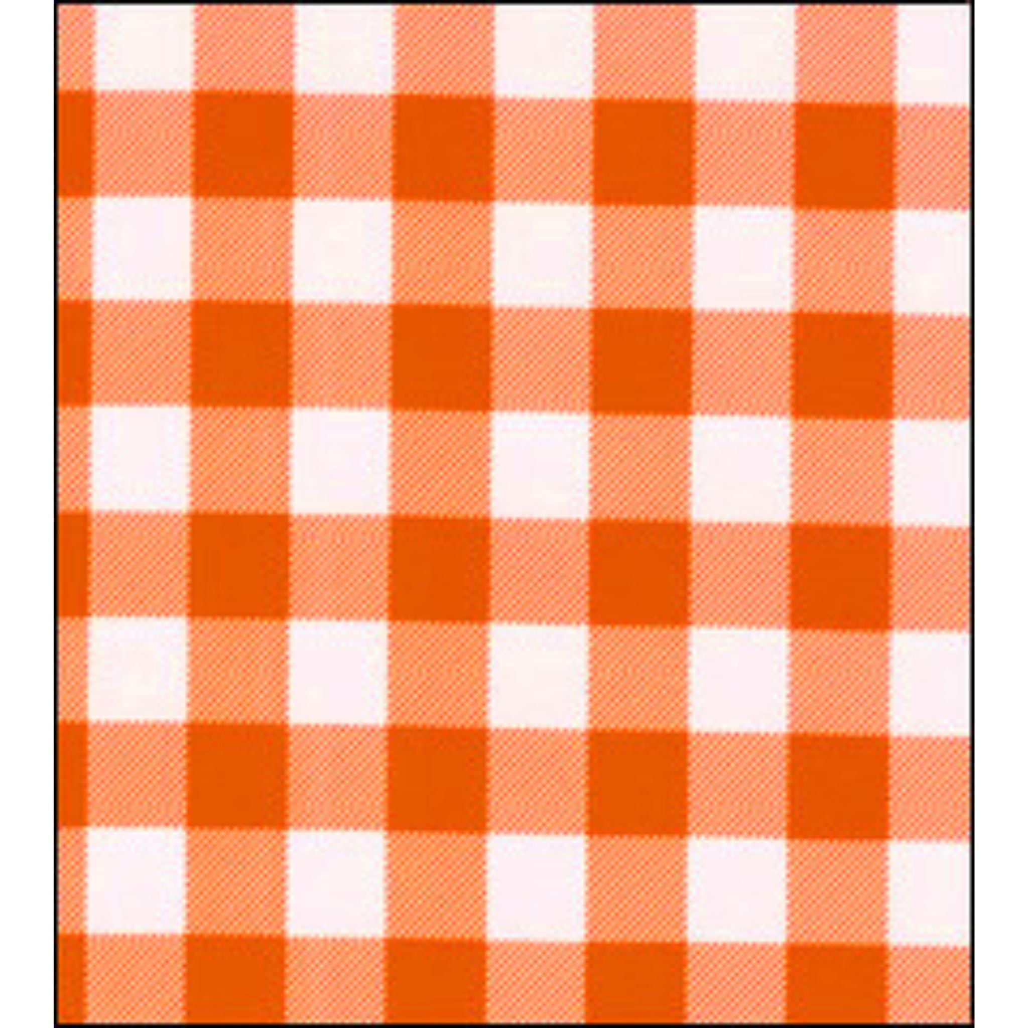 large gingham orange oilcloth swatch