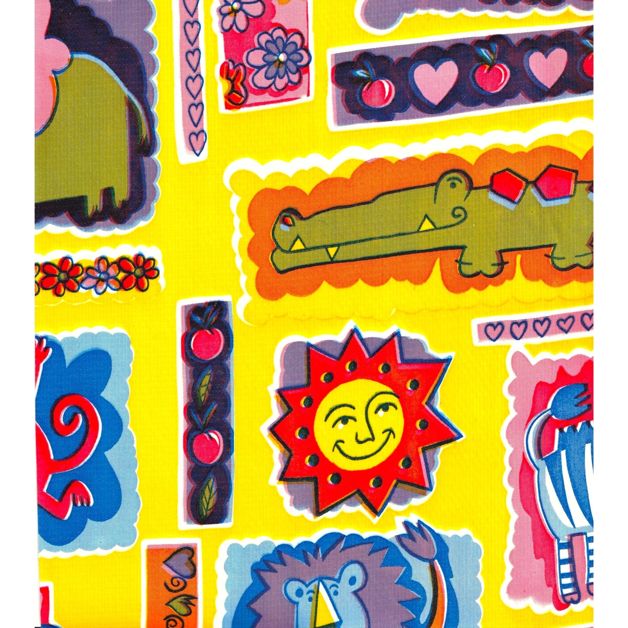 oilcloth by the yard menagerie yellow oilcloth swatch