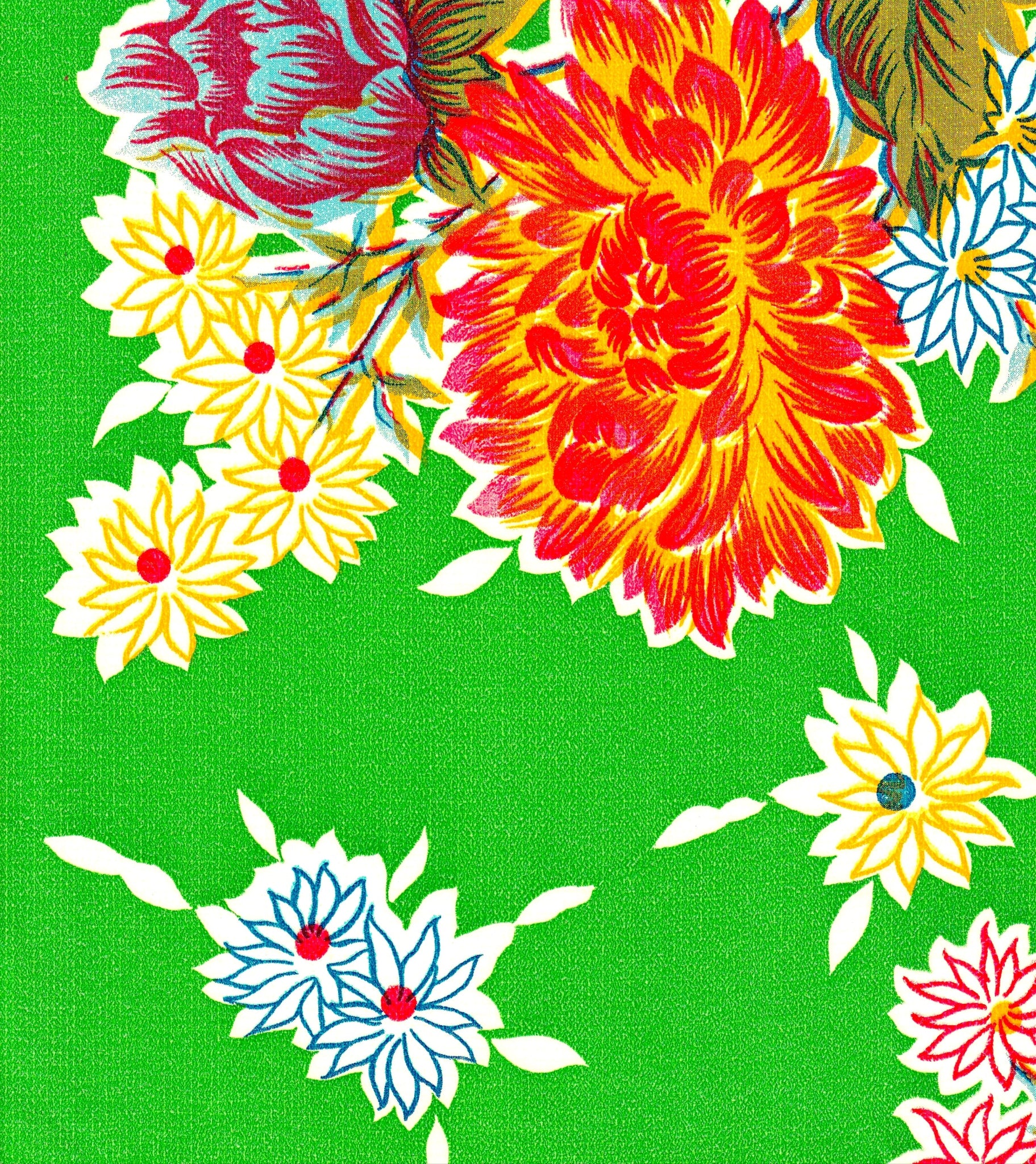 oilcloth by the yard mum green swatch