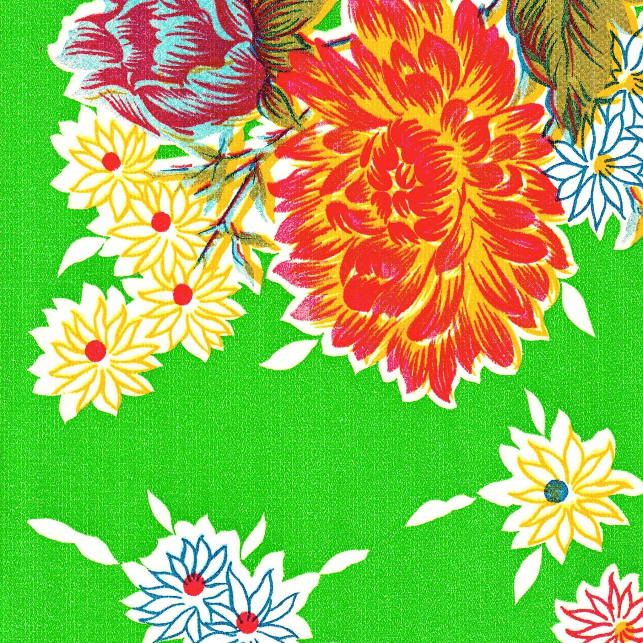 oilcloth by the yard mum lime green oilcloth swatch