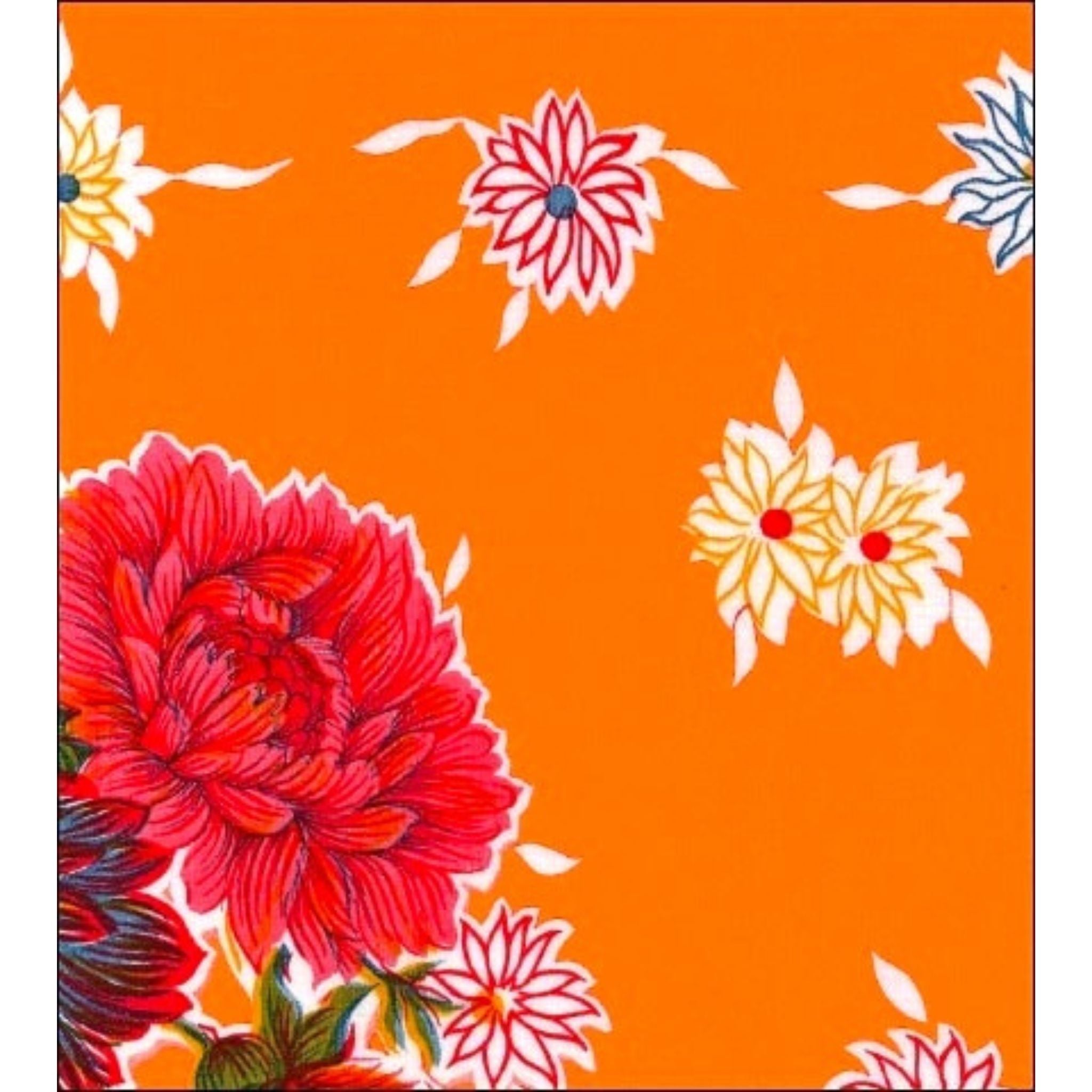 oilcloth by the yard mum orange oilcloth swatch