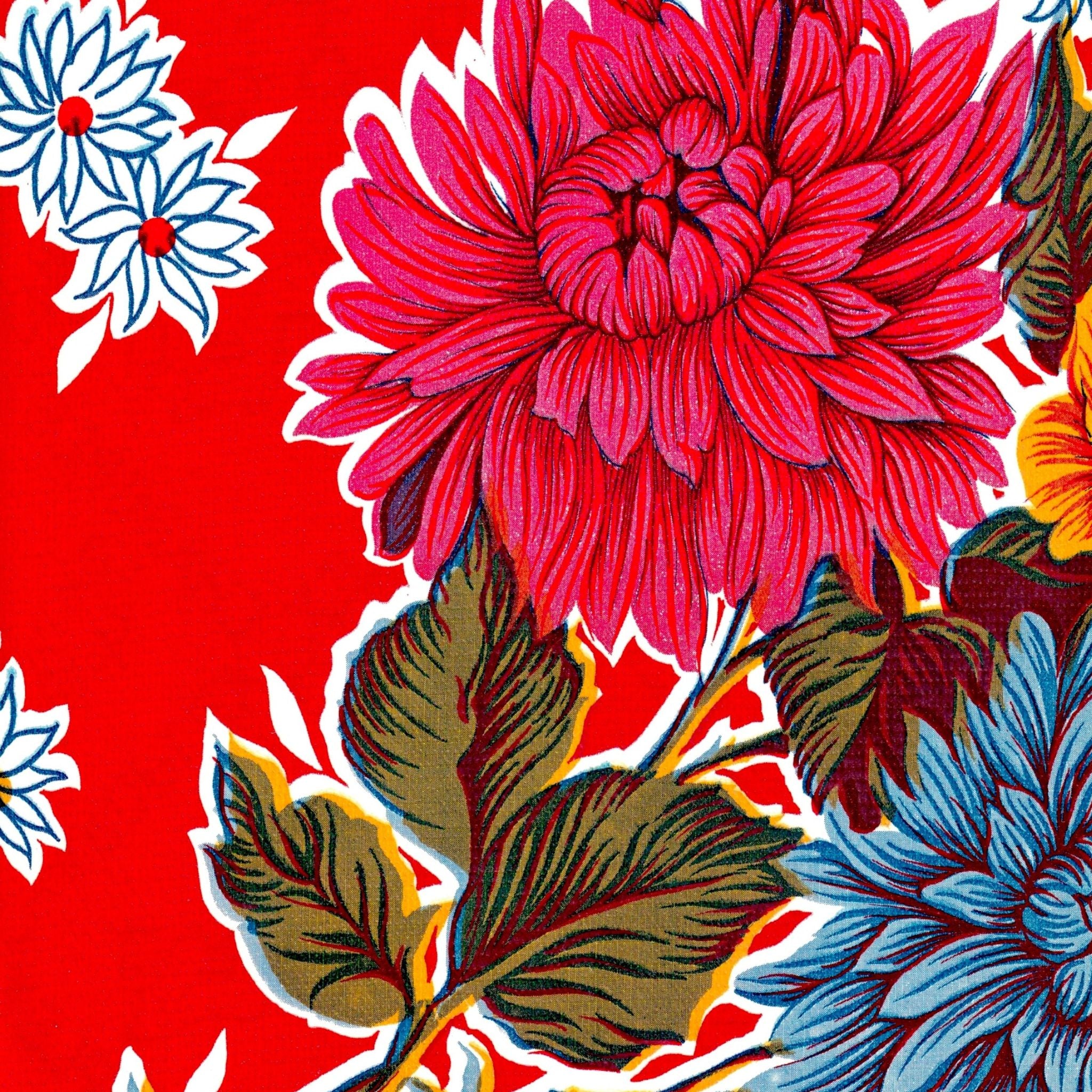 mum red oilcloth swatch