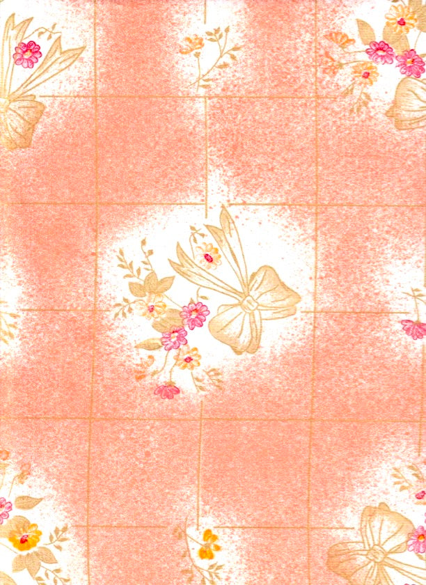 oilcloth by the yard bows and bouquet salmon swatch