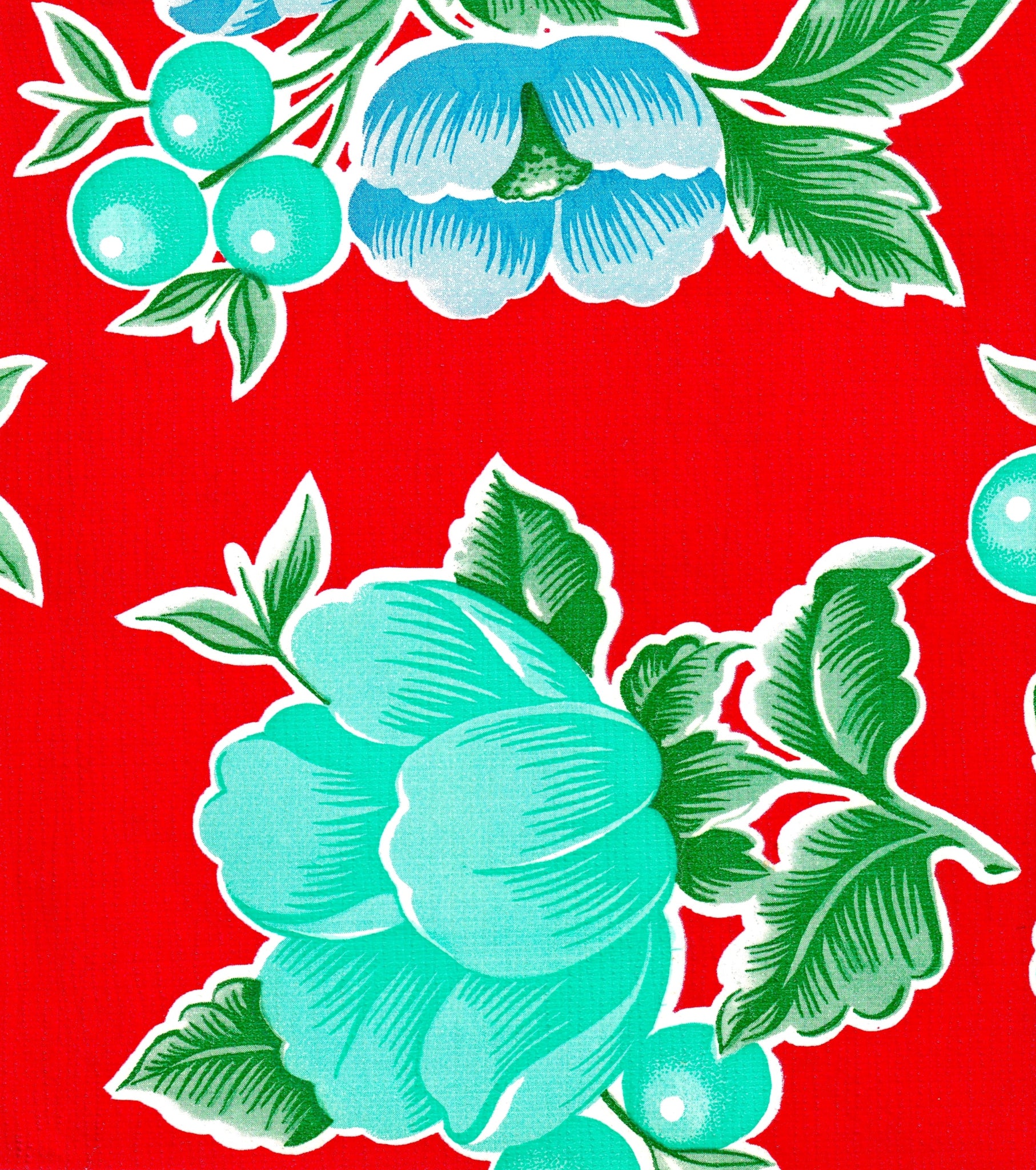 oilcloth by the yard poppy red swatch