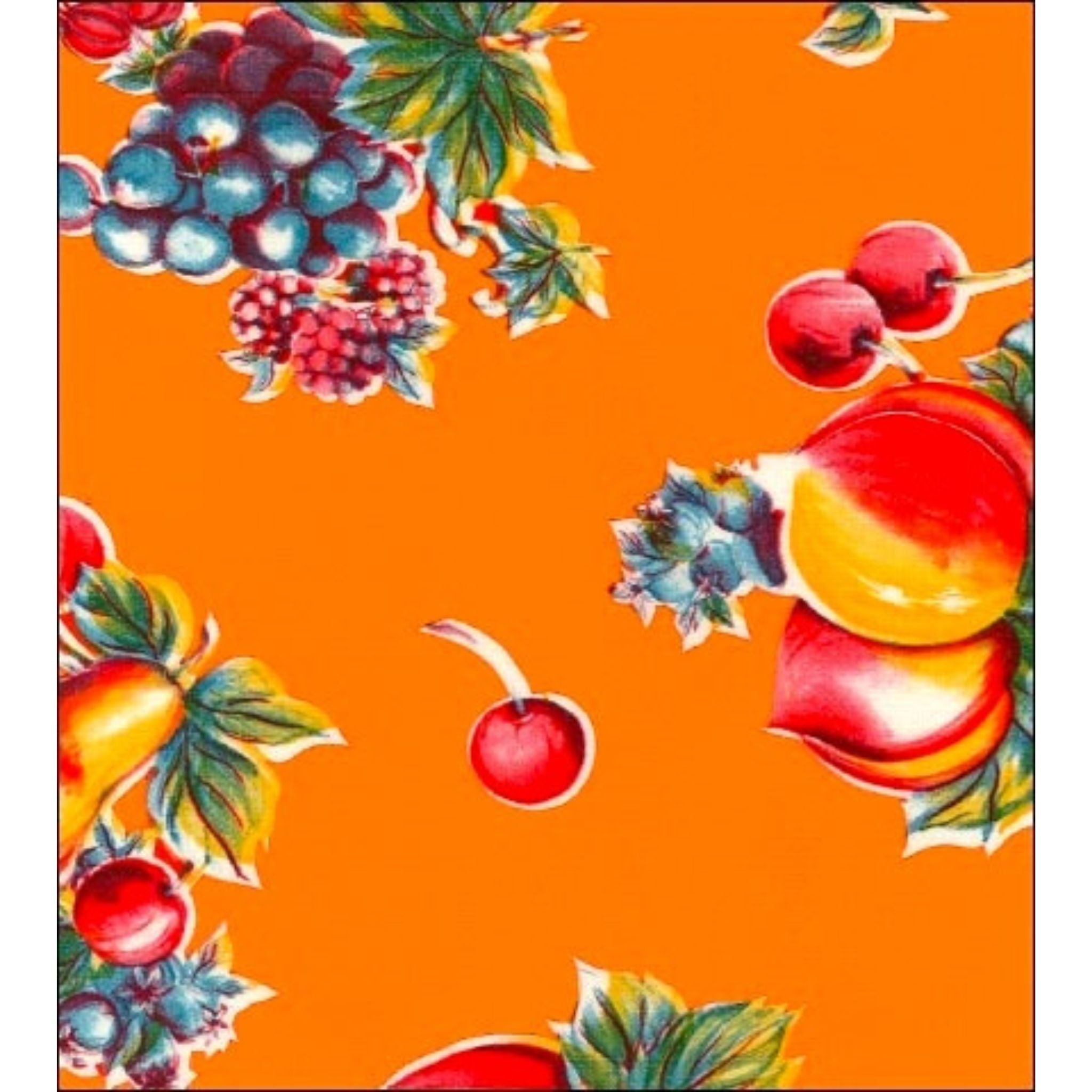 retro orange oilcloth swatch