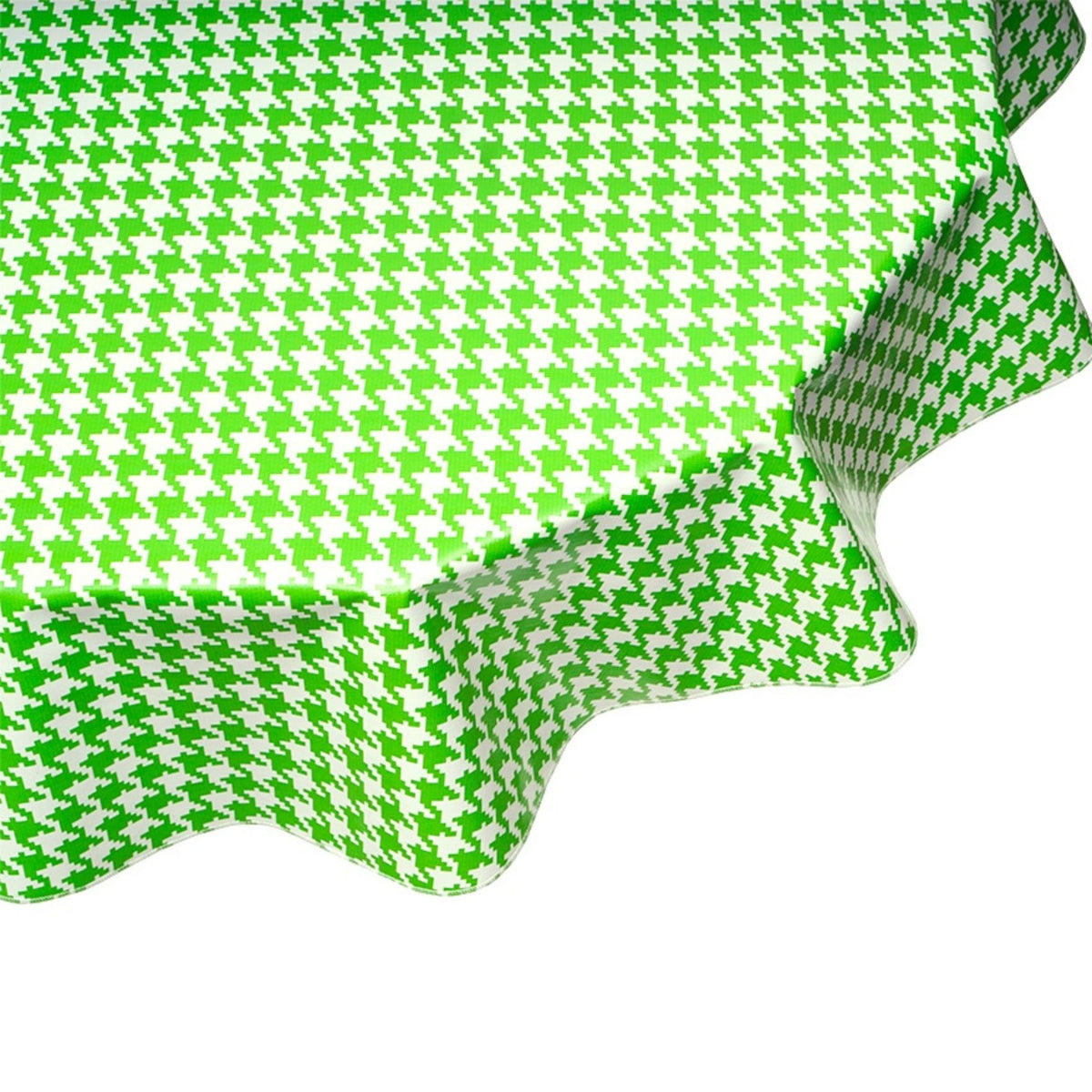 freckled sage houndstooth lime green oilcloth tablecloth