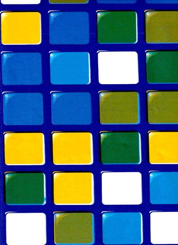 Rubix Blue Oilcloth Fabric