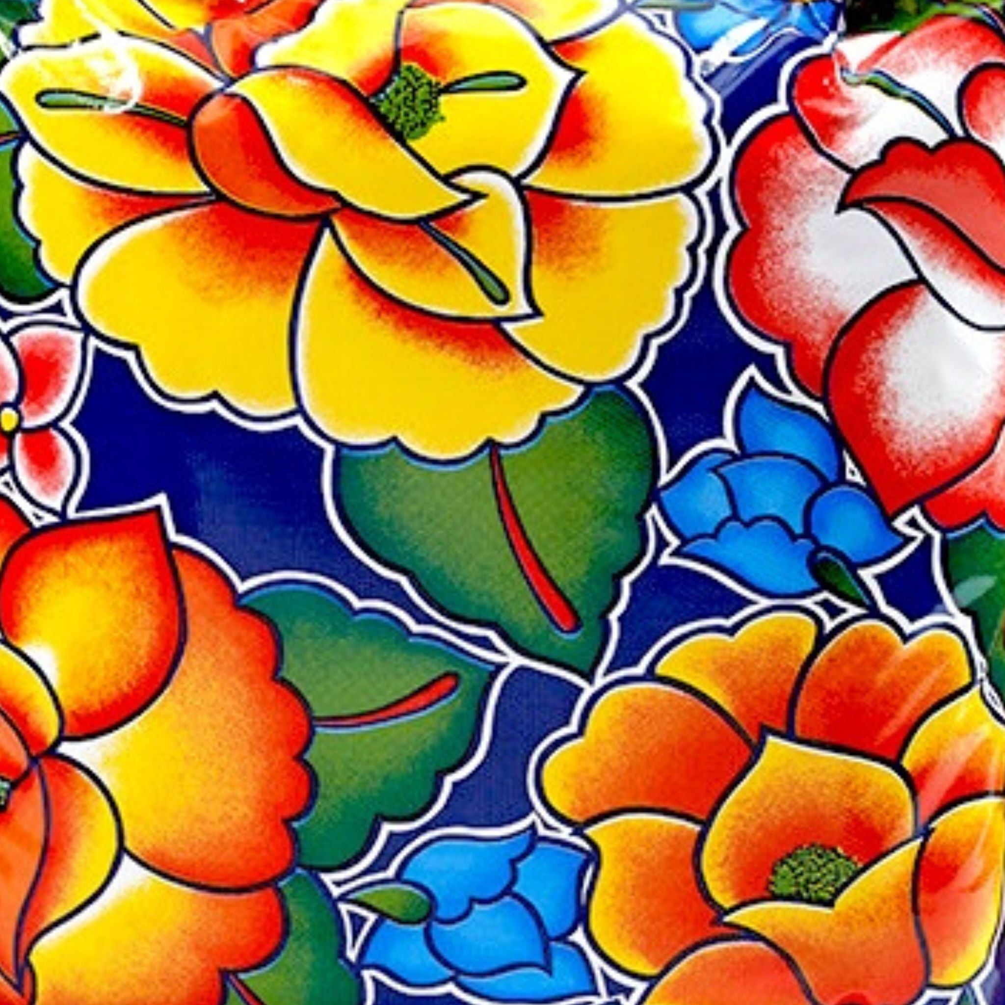 sage's garden navy blue oilcloth swatch