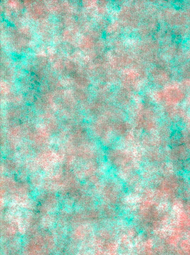 Sponge Paint Aqua and Orange Oilcloth Fabric