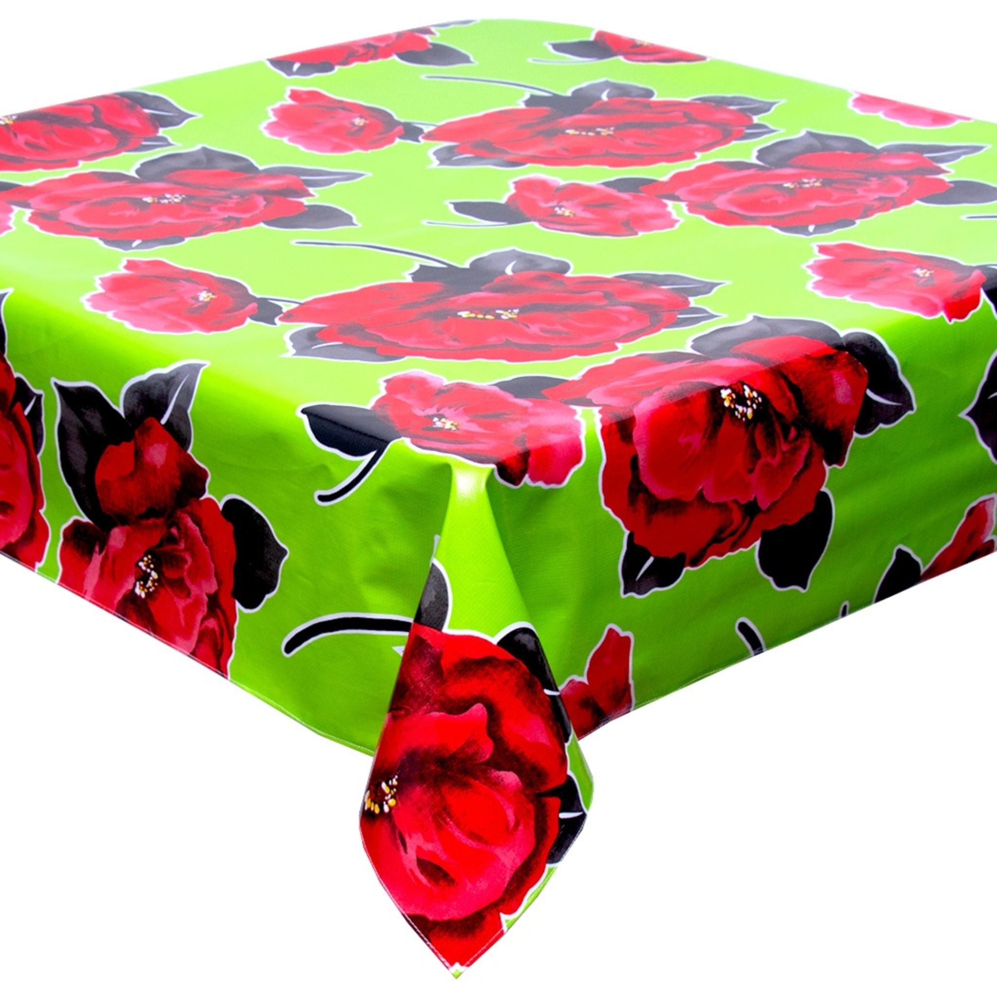 oilcloth by the yard gardenia lime green oilcloth tablecloth with a simple hem