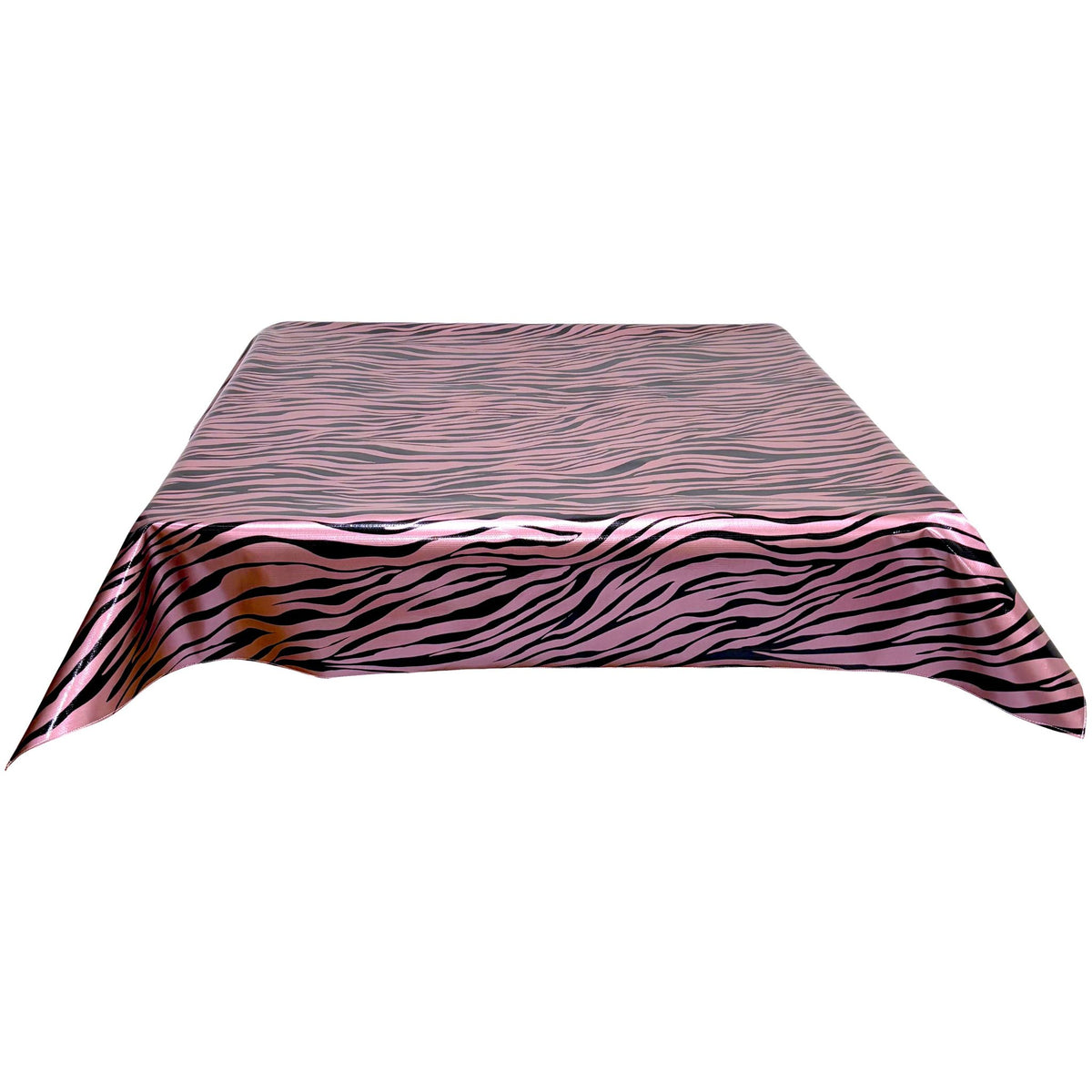 freckled sage zebra black and metallic pink oilcloth tablecloth