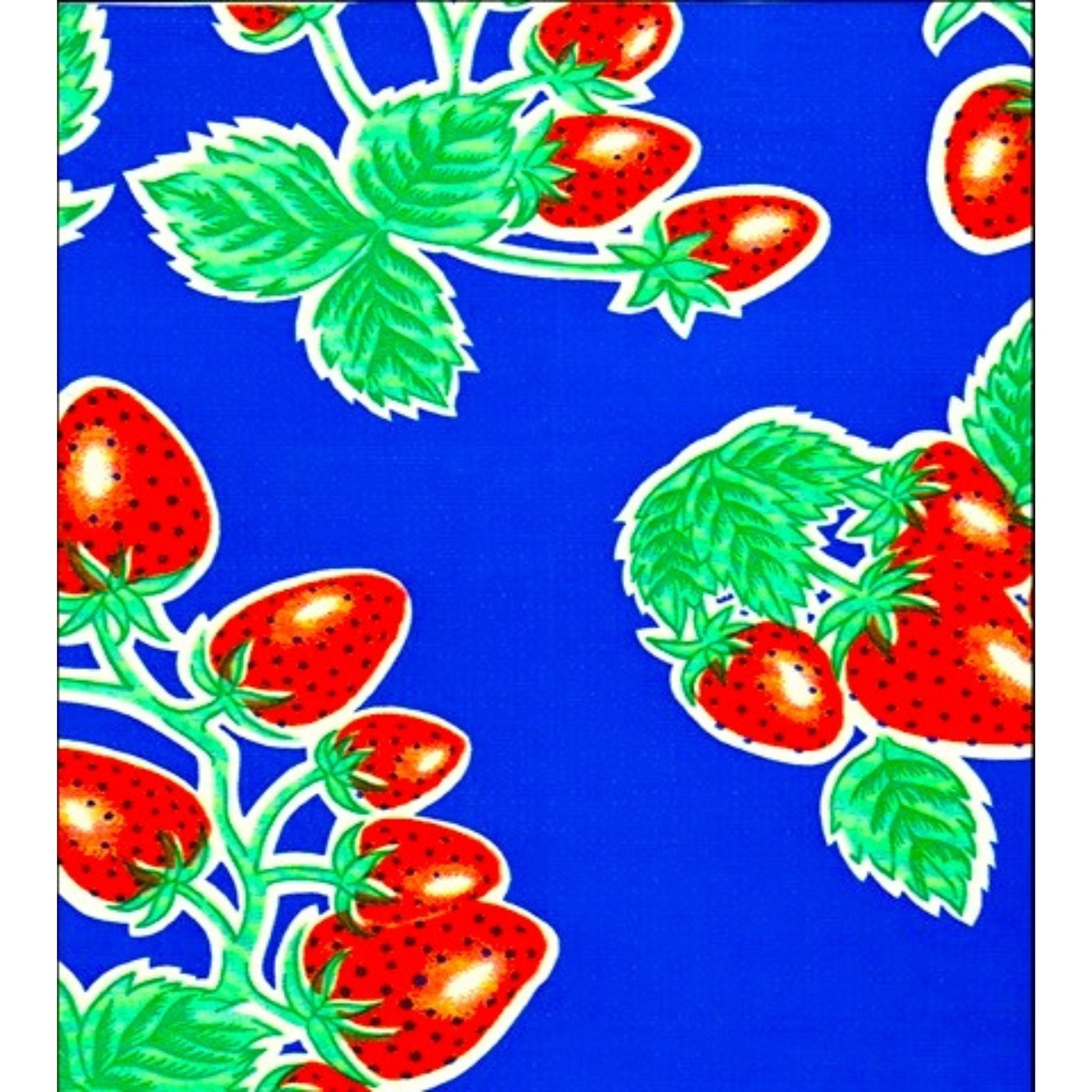 strawberry blue oilcloth swatch