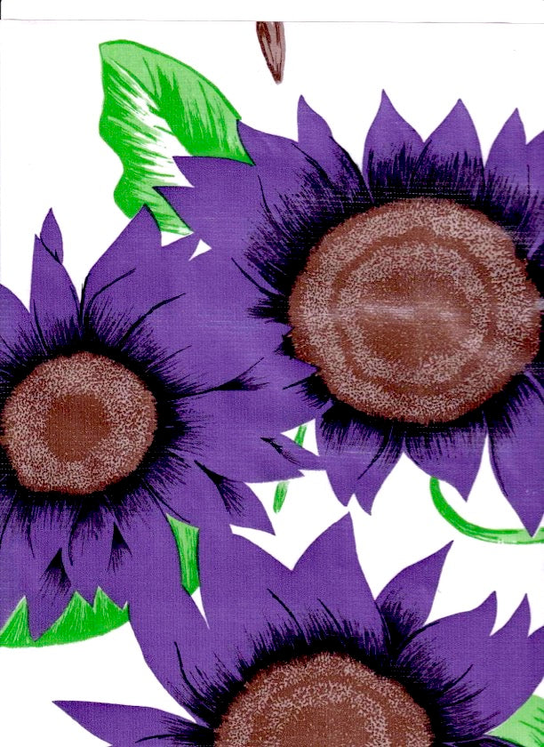 Sunflower Purple Oilcloth Fabric