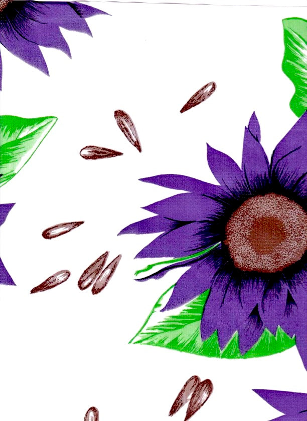 Sunflower Purple Oilcloth Fabric