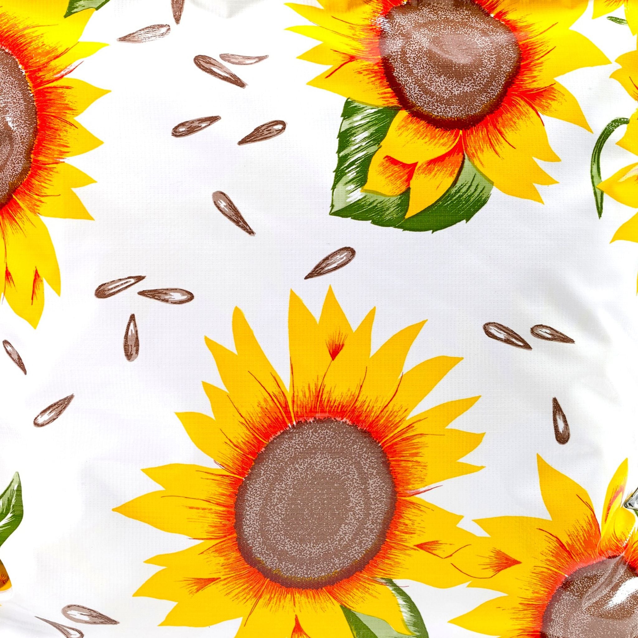 sunflower white oilcloth swatch