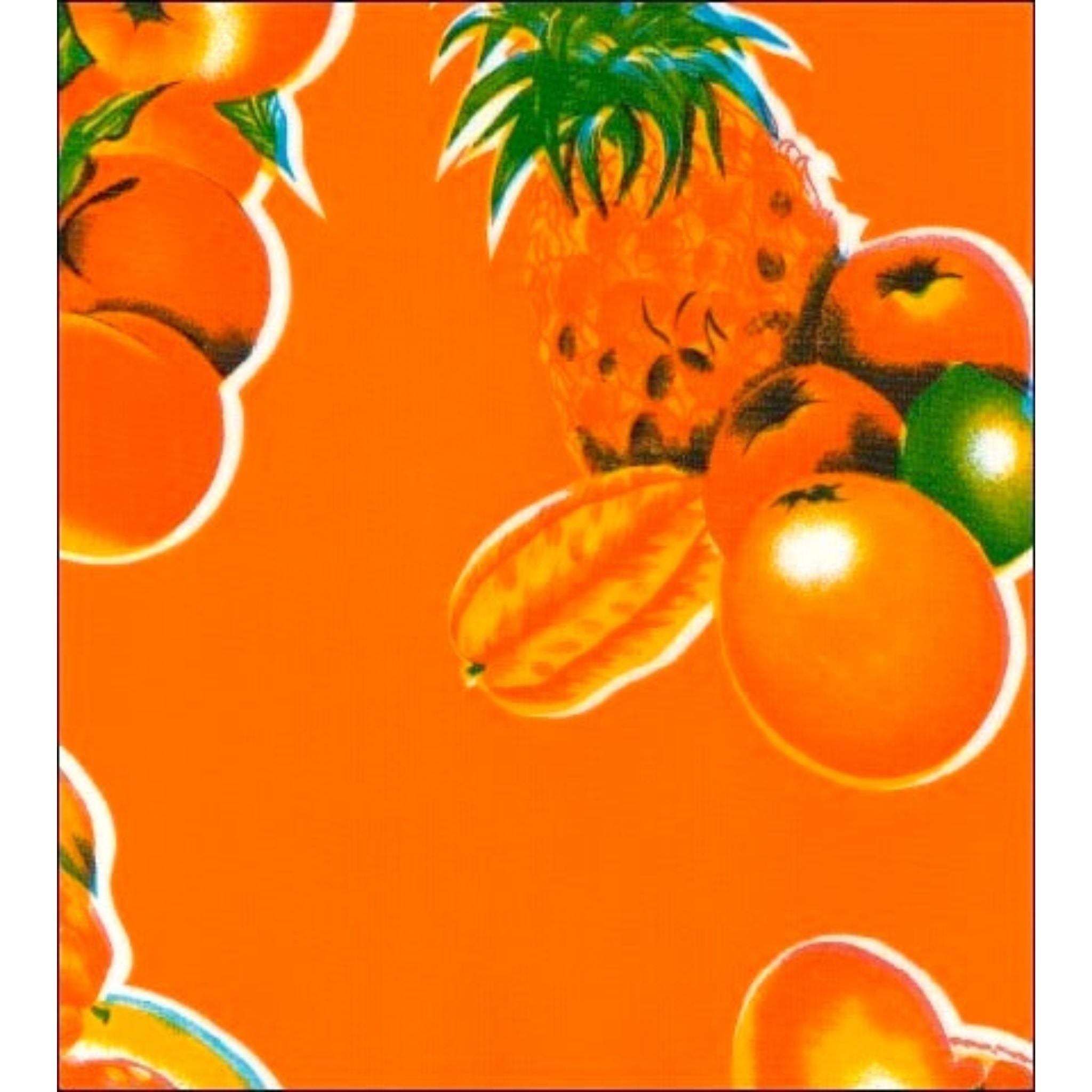 tropical fruit orange oilcloth swatch