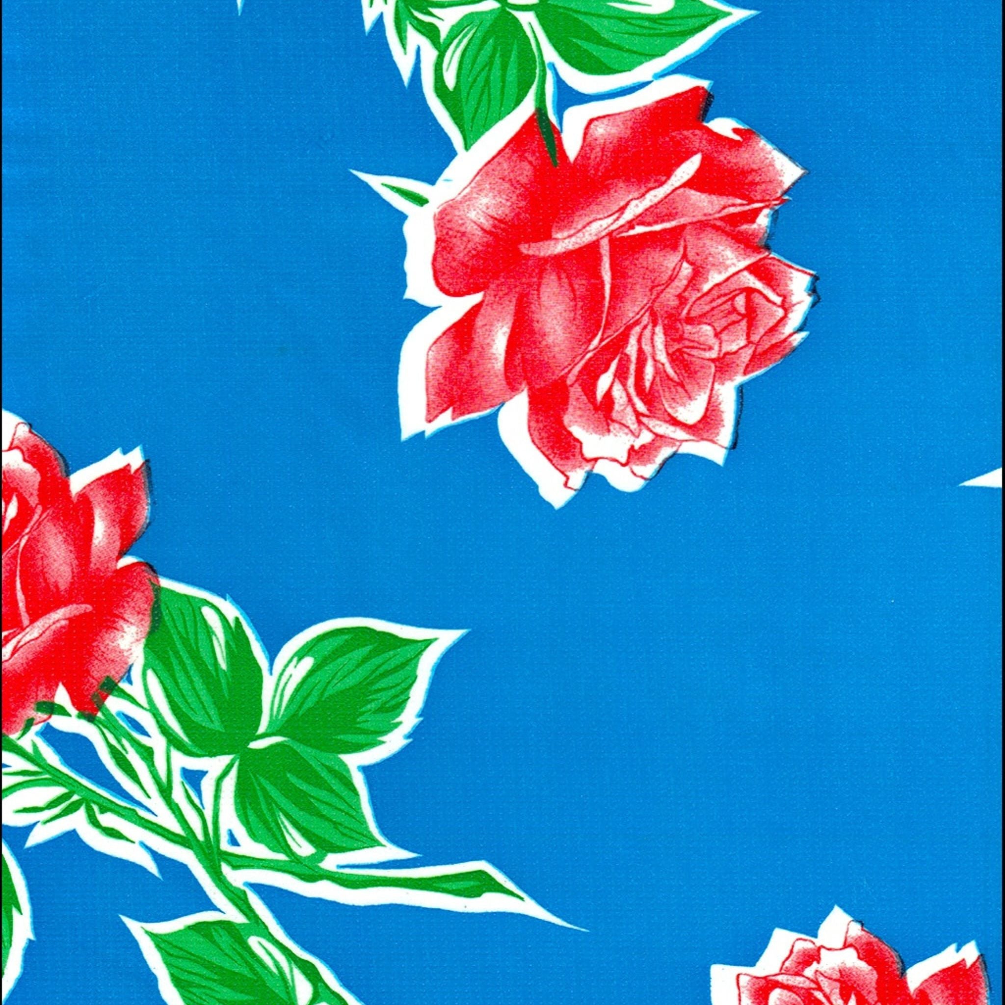oilcloth by the yard vintage rose blue oilcloth swatch
