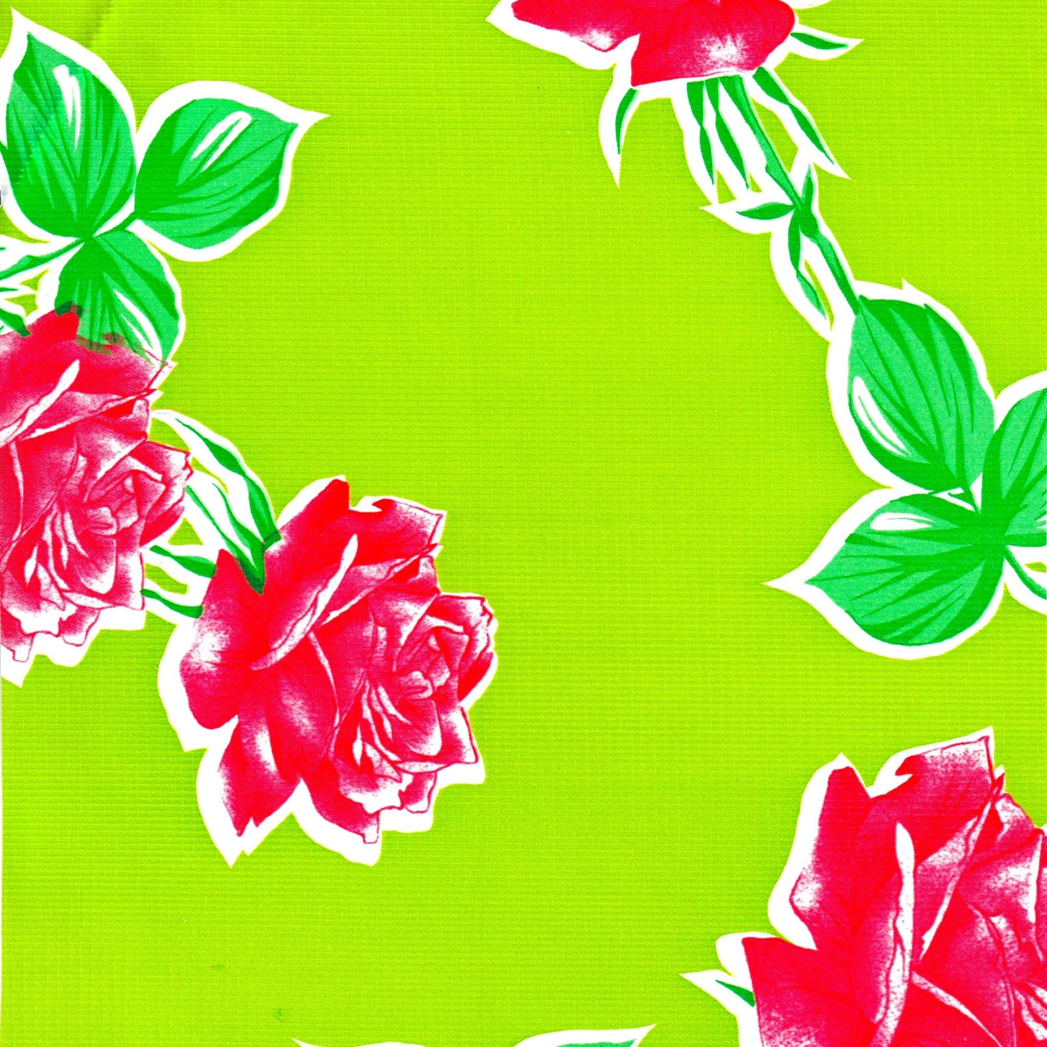 oilcloth by the yard vintage rose lime green oilcloth swatch