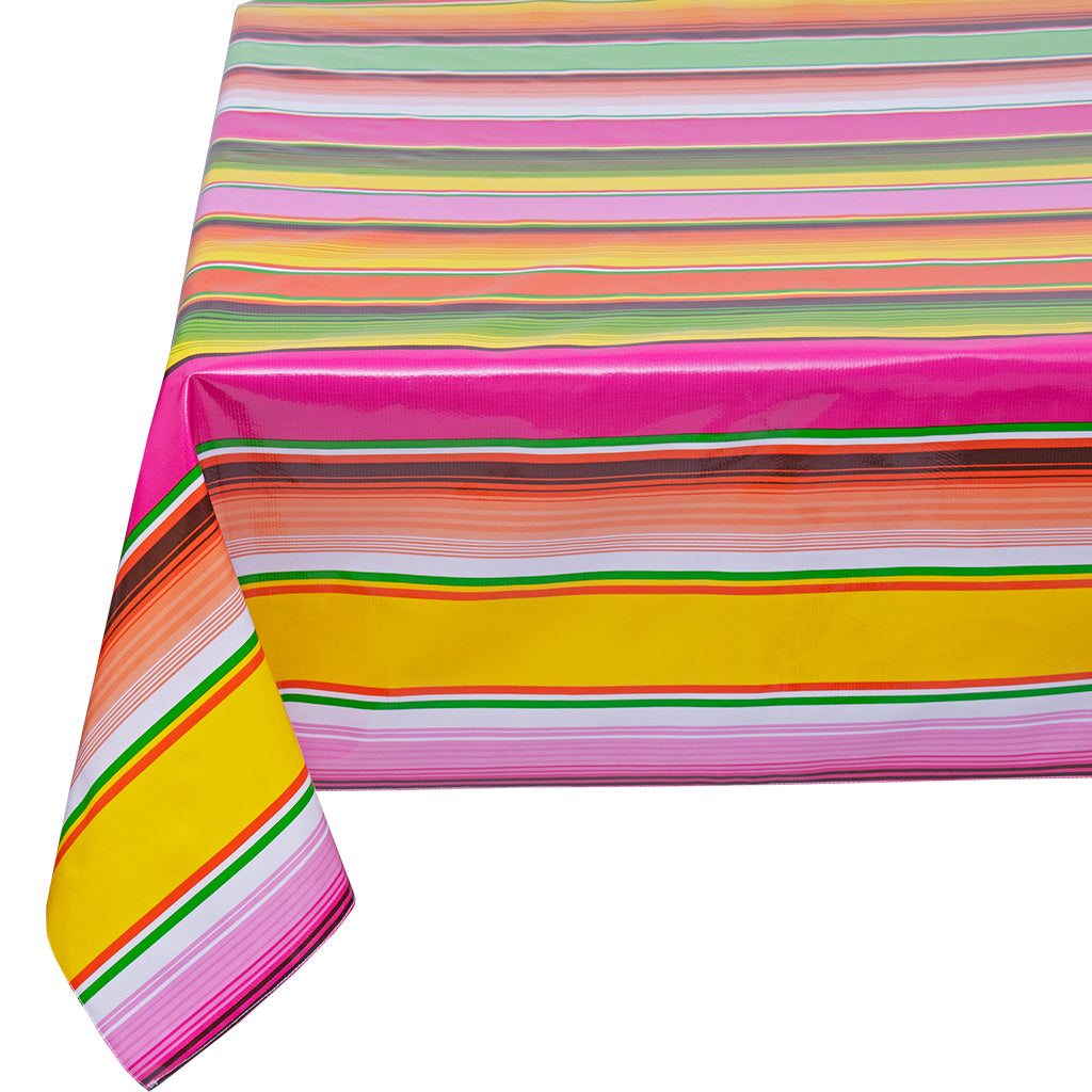 Oilcloth By The Yard Serape in Pink tablecloth
