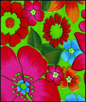 Betty's Bunch Lime oilcloth swatch