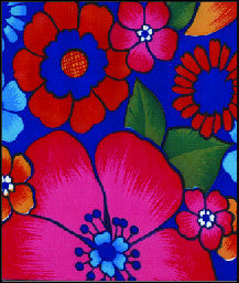 Betty's Bunch Navy oilcloth fabric swatch
