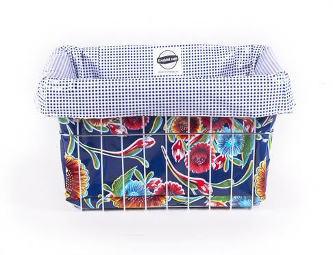 freckled sage bloom navy blue bike bag 