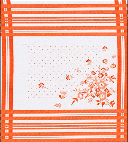 oilcloth by the yard cornflower orange swatch