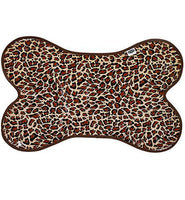 Freckled Sage Oilcloth Dog Mat in Leopard