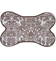 Freckled Sage oilcloth dog mat in toile brown