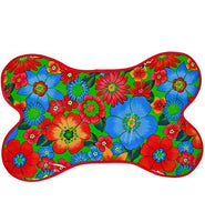Freckled Sage Oilcloth Dog Mat in Betty's Bunch Lime