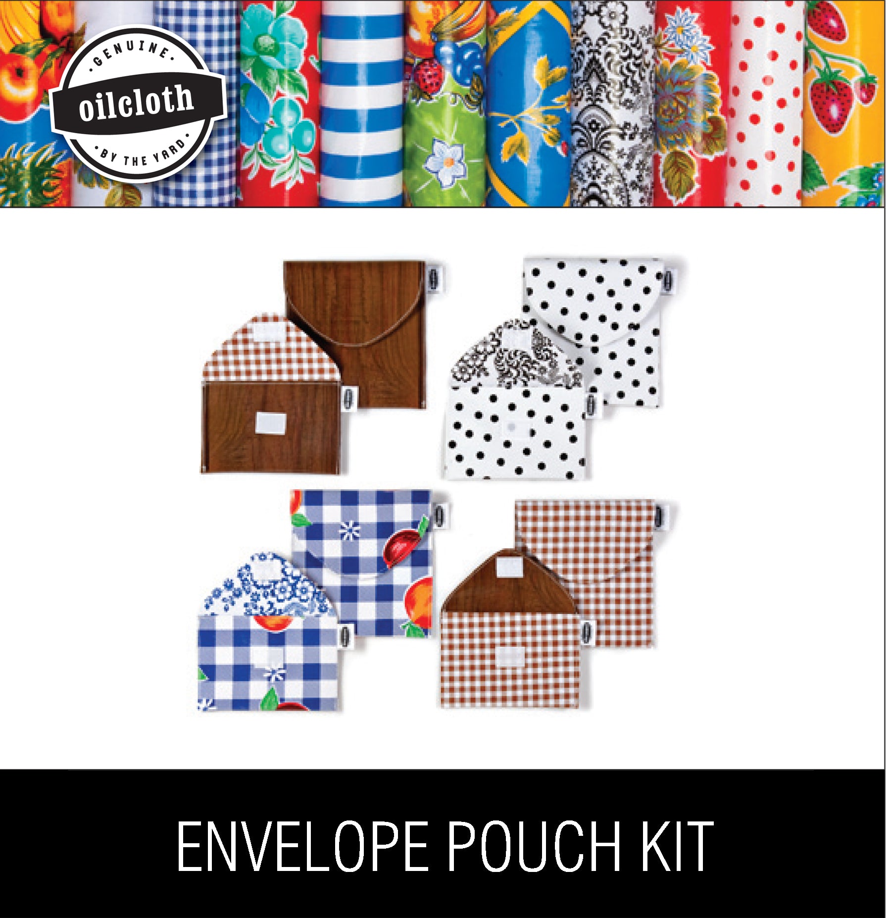 oilcloth by the yard envelope pouch kit