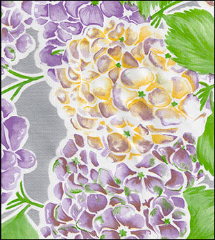 oilcloth by the yard hydrangea silver swatch