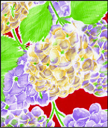 oilcloth by the yard hydrangea red swatch