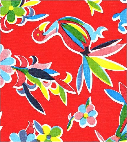 Animal Wonderland Red wipeable fabric
